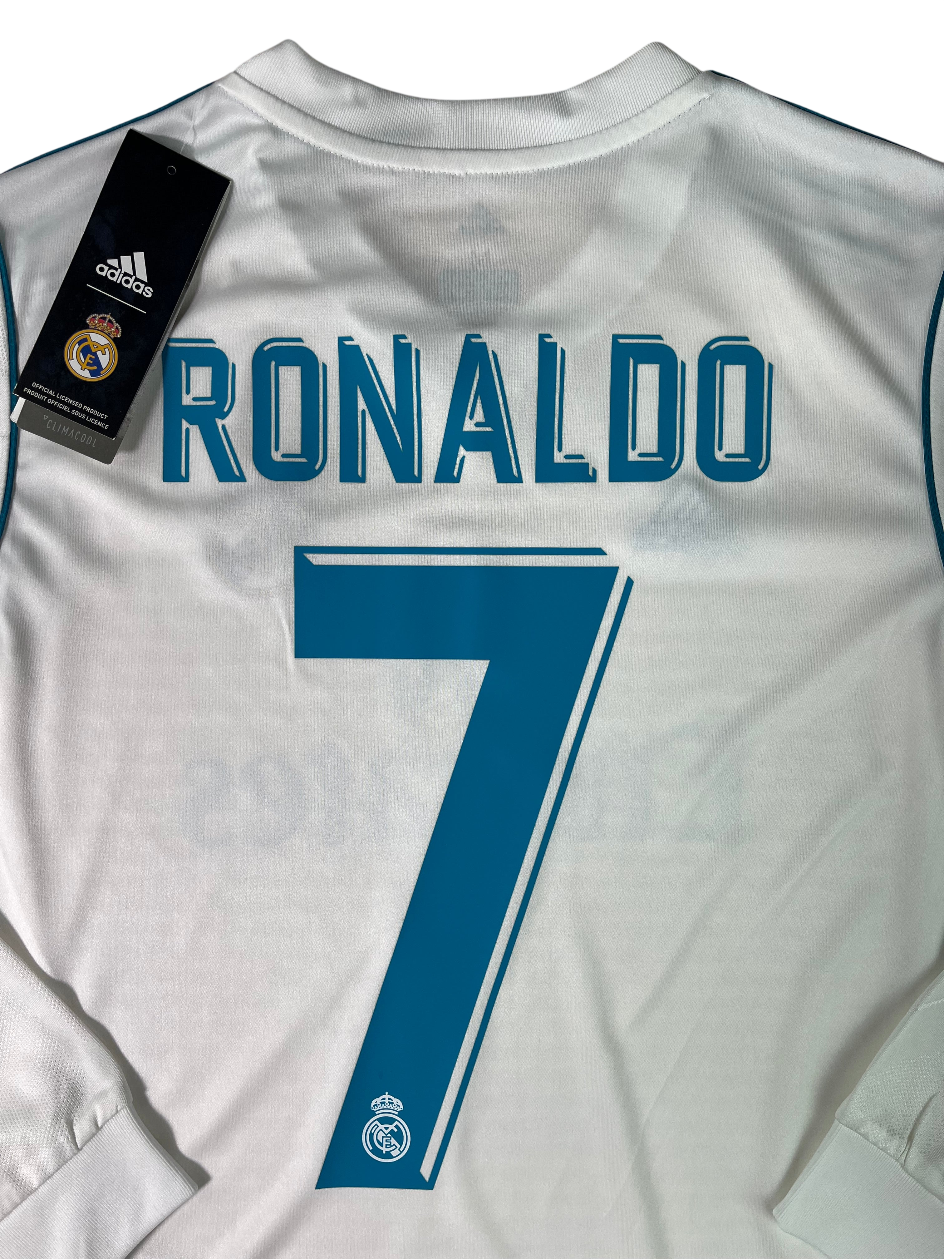 Jersey Real Madrid Local 2017 2018 Manga Larga Cristiano Ronaldo (Múltiples Tallas Niño)