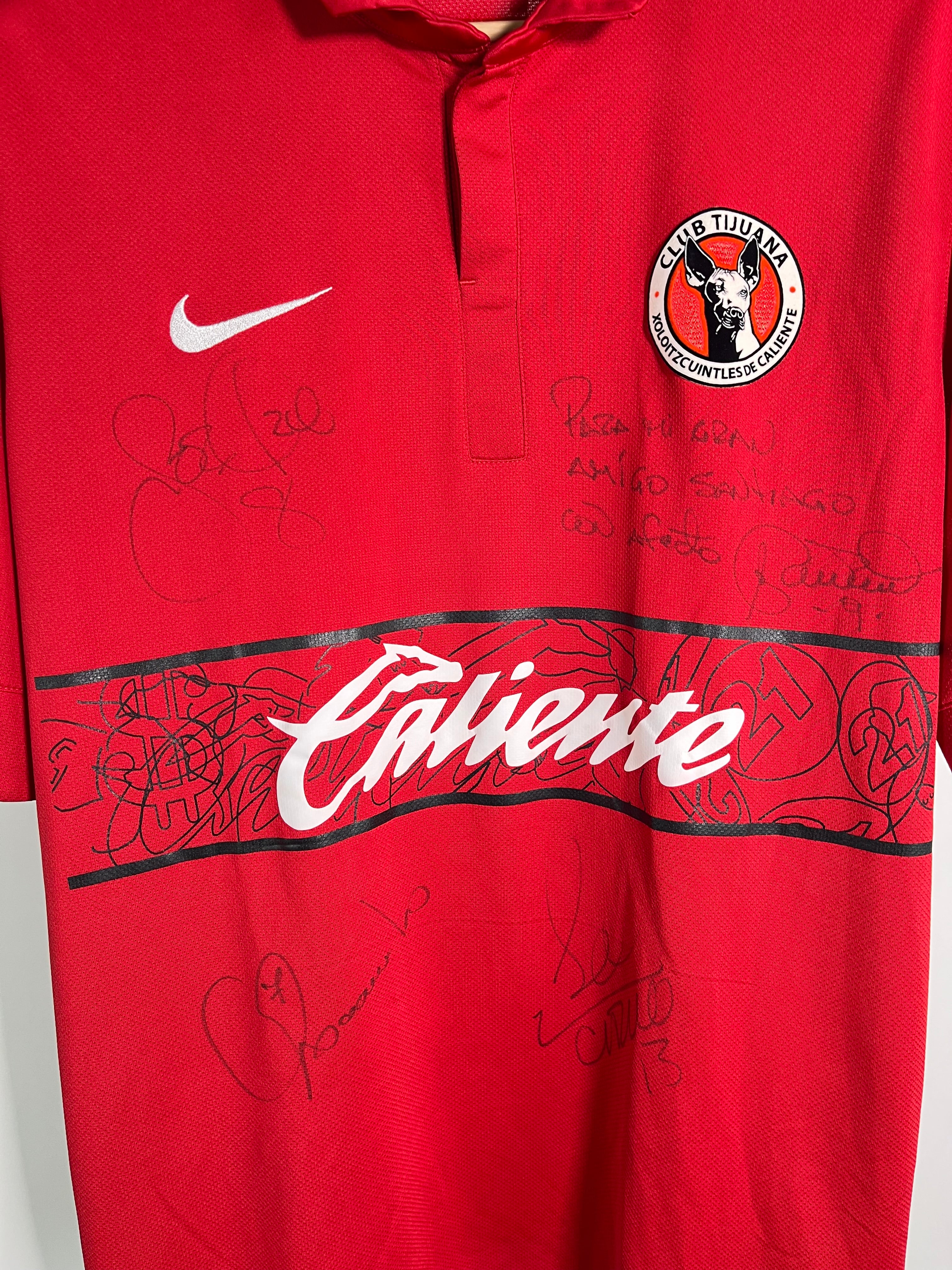 Jersey Xolos Local 2013 2014 Match Worn Autografiado Alfredo Moreno (L)