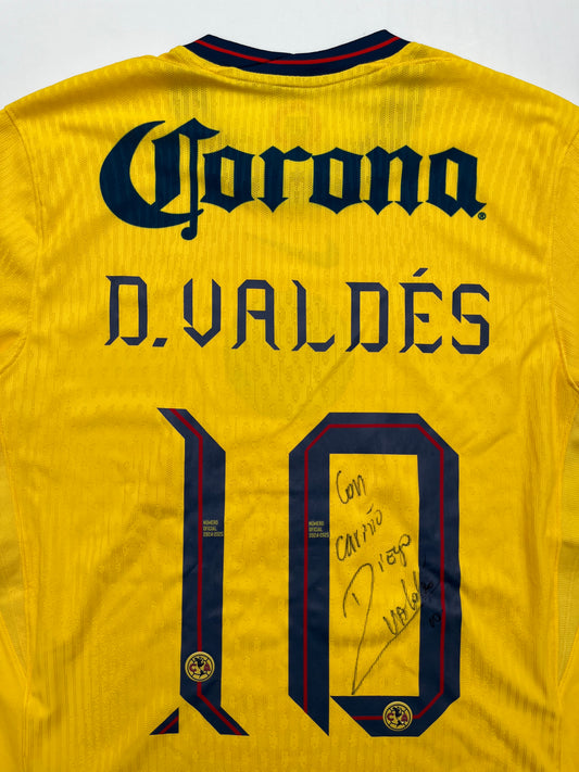 Jersey Club América Local 2024 2025 Versión Jugador *C/Etiquetas* Autografiado Diego Valdés (M)