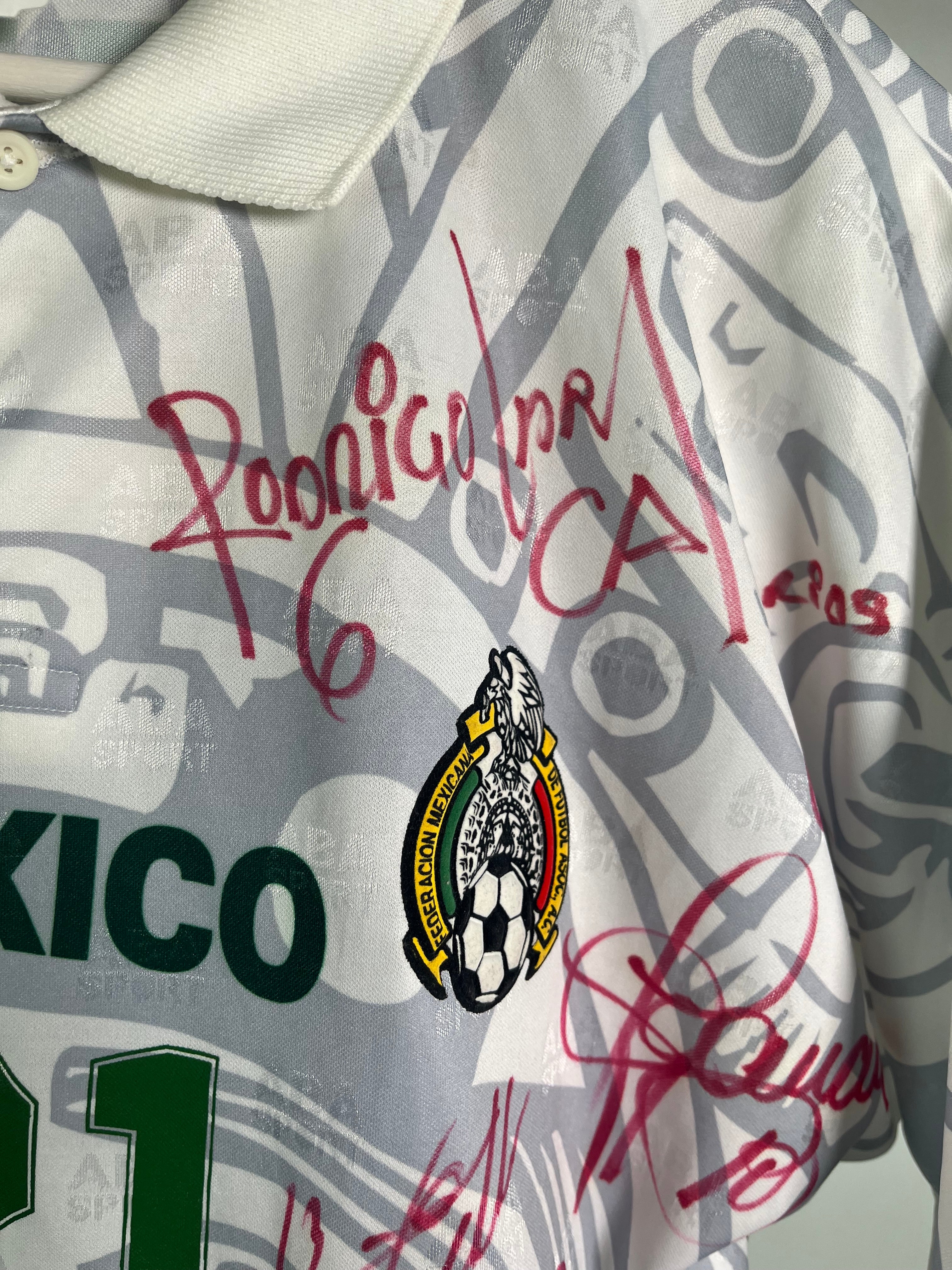 Jersey México Visita 1997 1998 Match Worn Autografiado Edson Astivia (L)