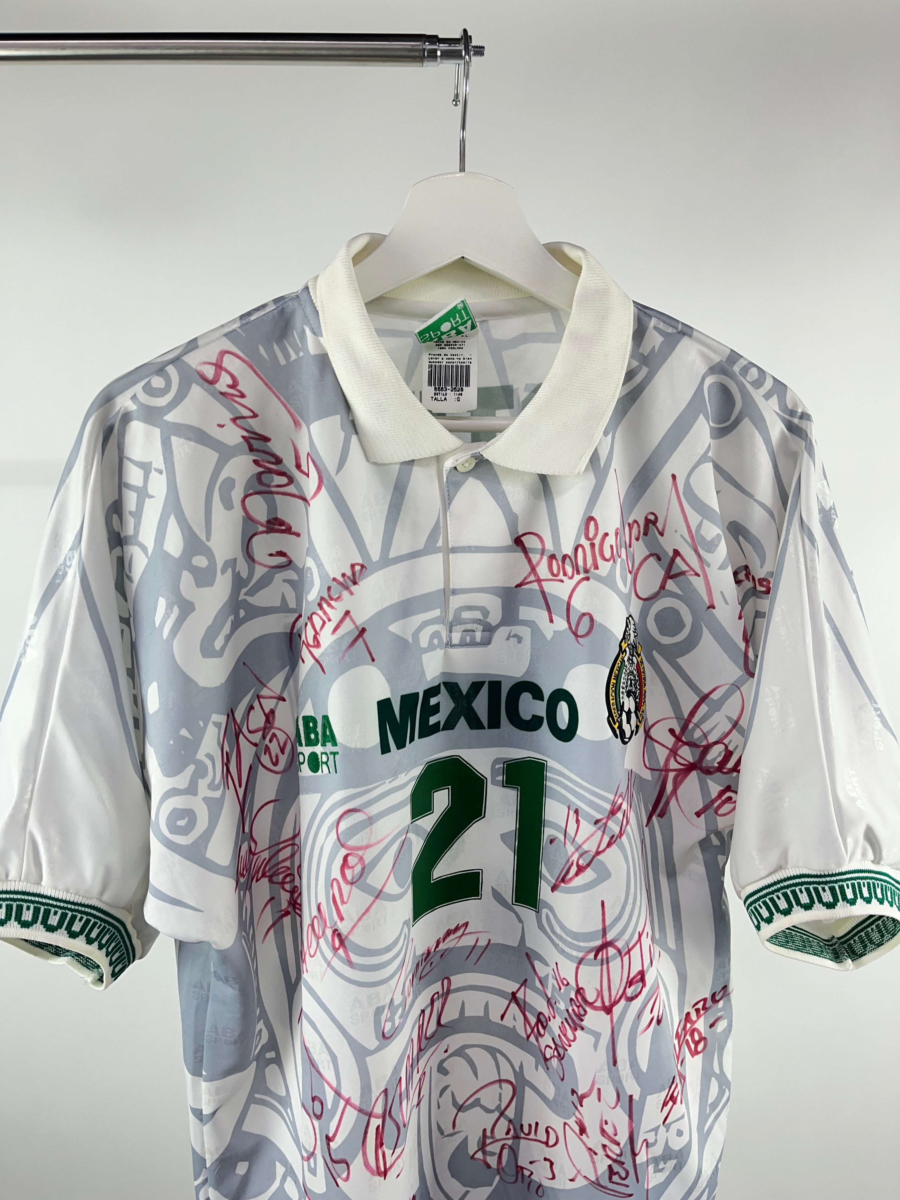 Jersey México Visita 1997 1998 Match Worn Autografiado Edson Astivia (L)