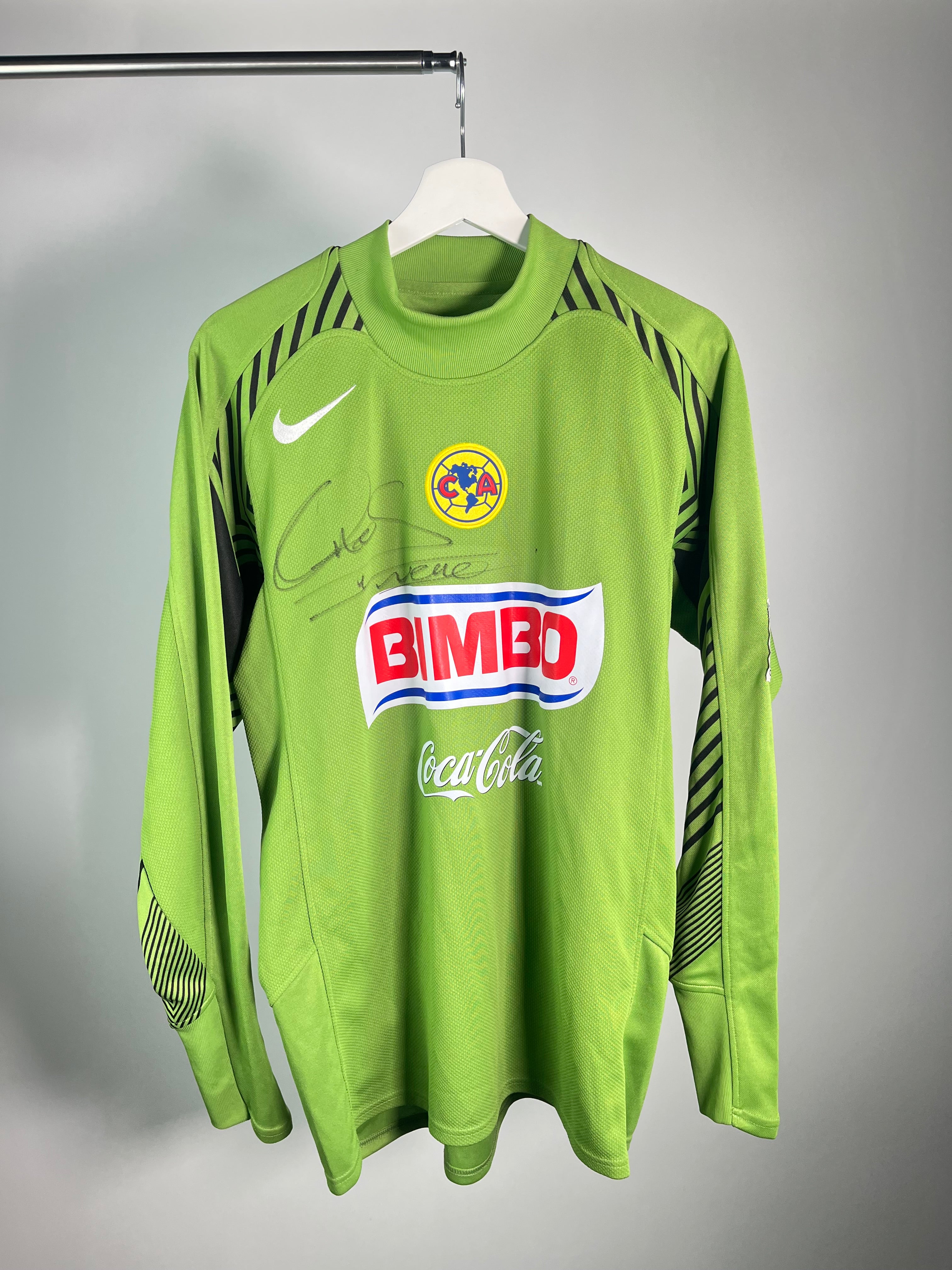 Jersey Club América Portero 2005 2006 Manga Larga Match Worn Autografiado Guillermo Ochoa (M)