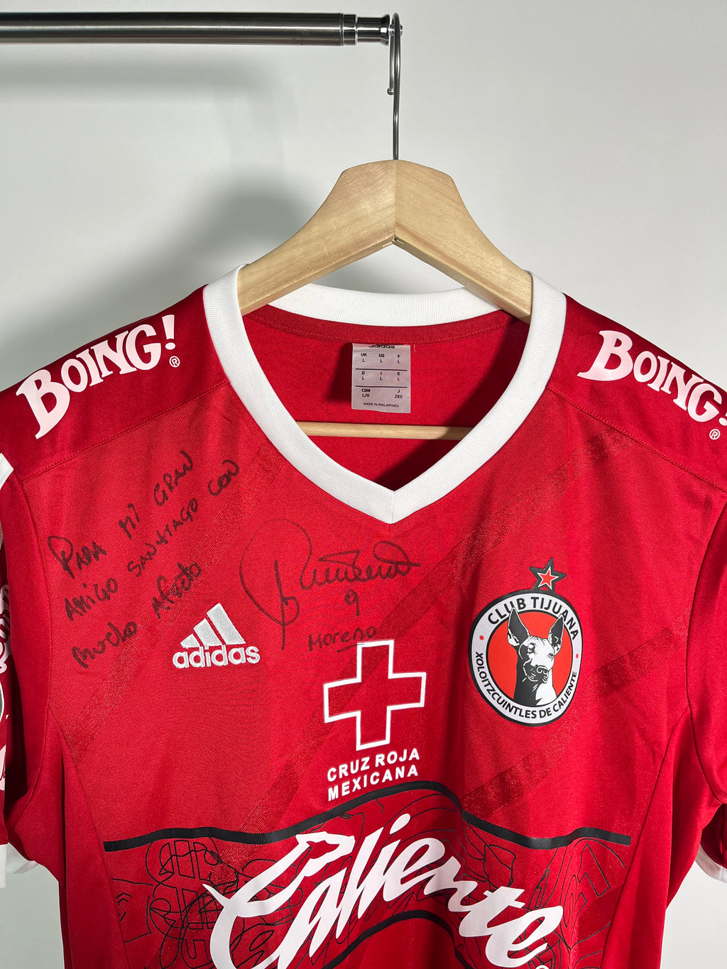 Jersey Xolos Local 2015 2016 Match Worn Autografiado Alfredo Moreno (L)