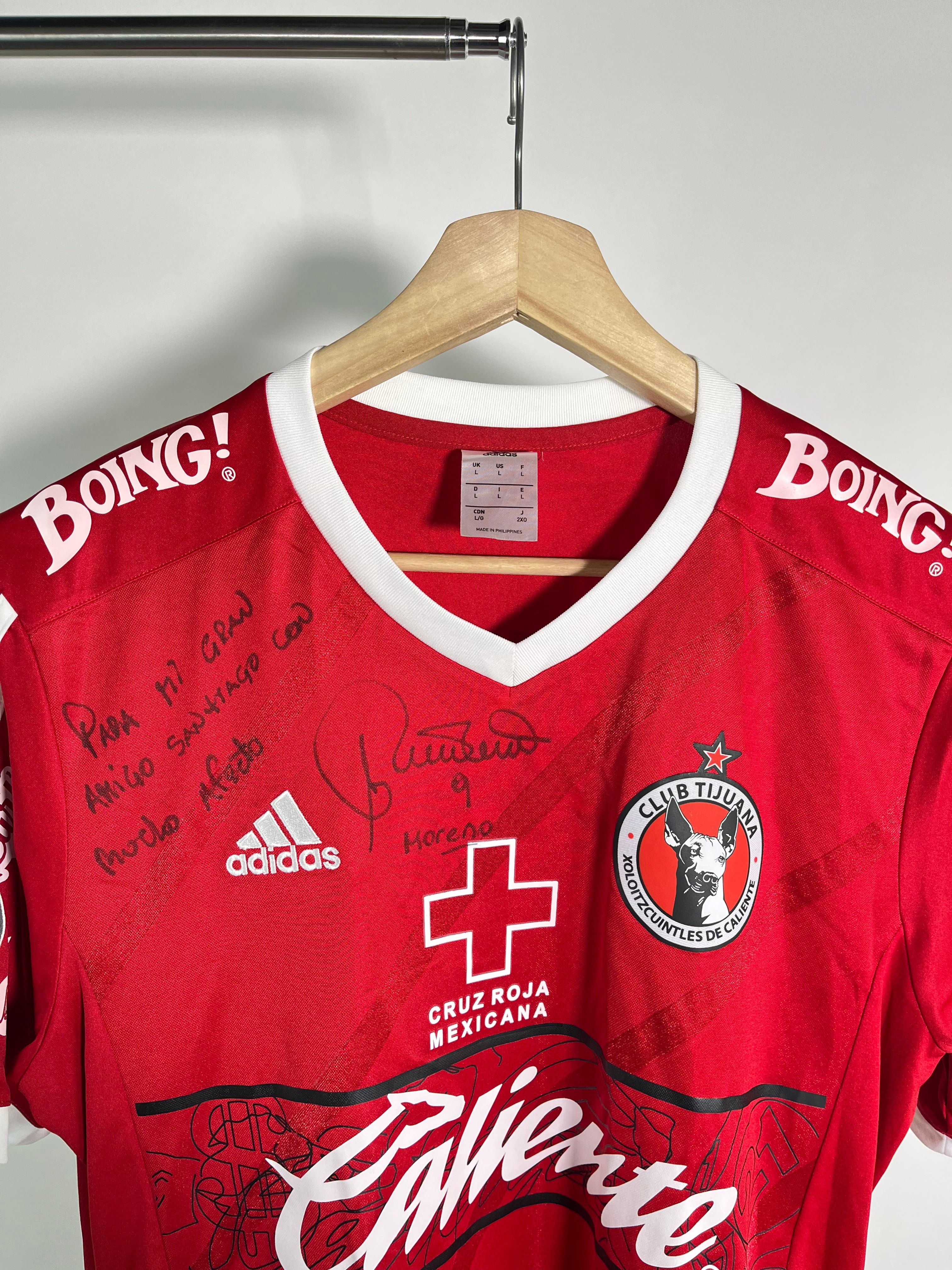 Jersey Xolos Local 2015 2016 Match Worn Autografiado Alfredo Moreno (L)