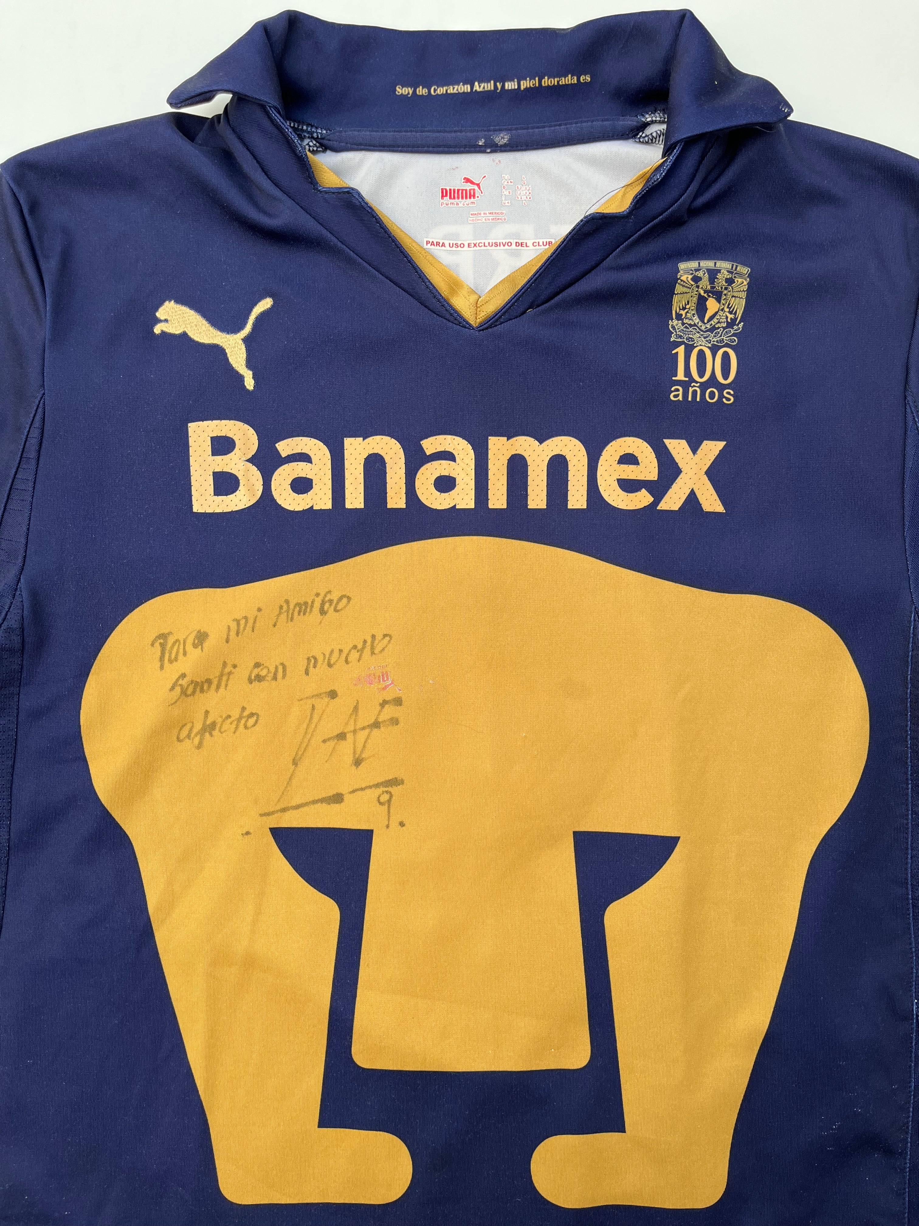 Jersey Pumas Visita 2010 2011 Utilería Dante López (L)