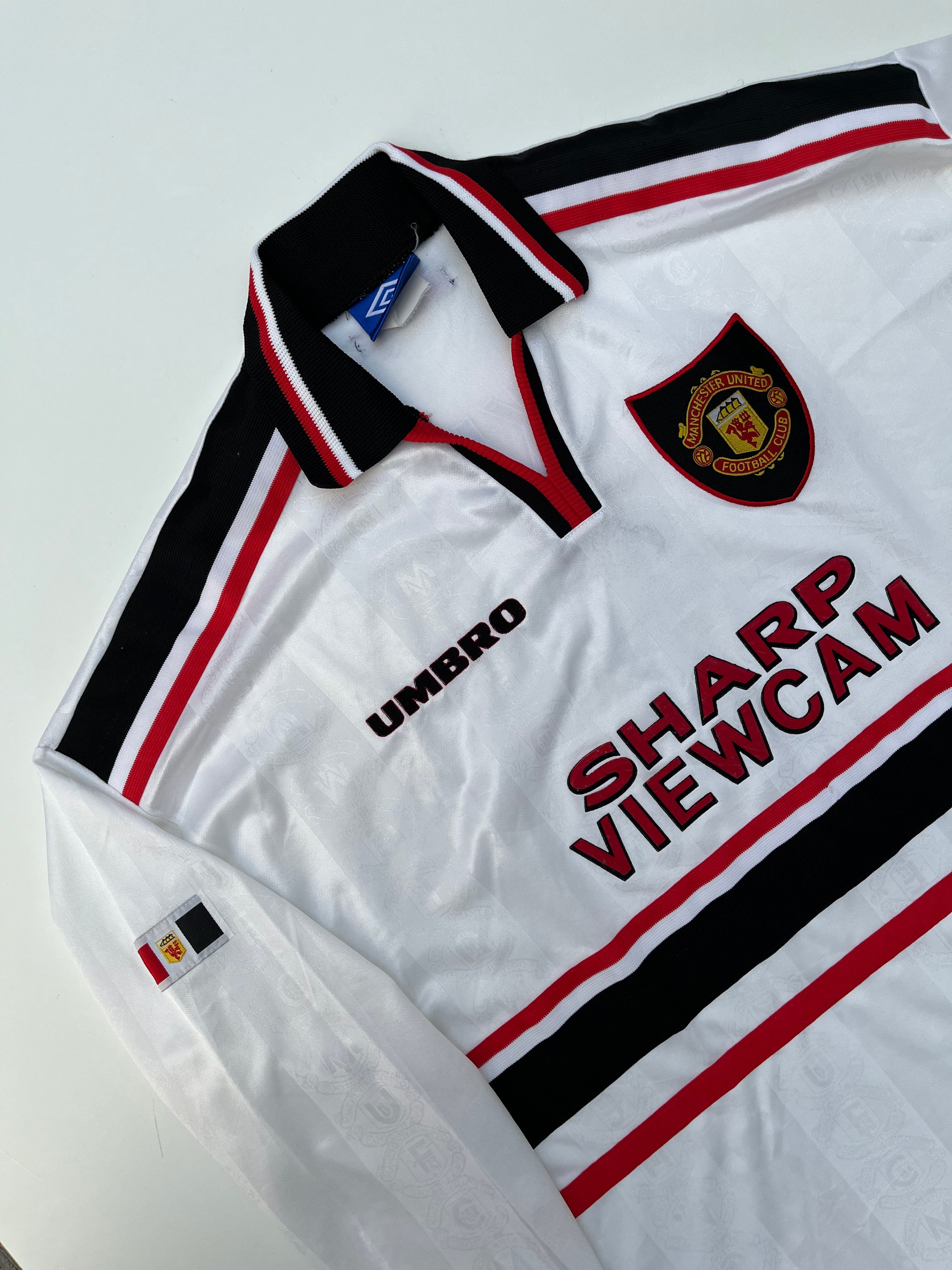 Jersey Manchester United Visita 1998 1999 Manga Larga David Beckham (XL)