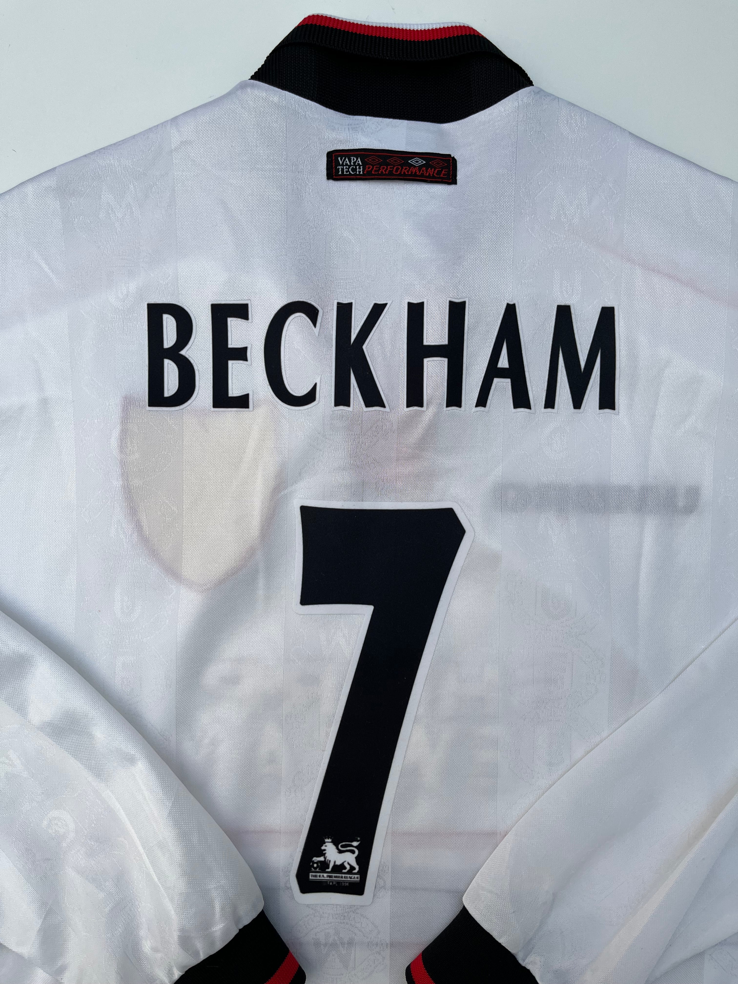 Jersey Manchester United Visita 1998 1999 Manga Larga David Beckham (XL)