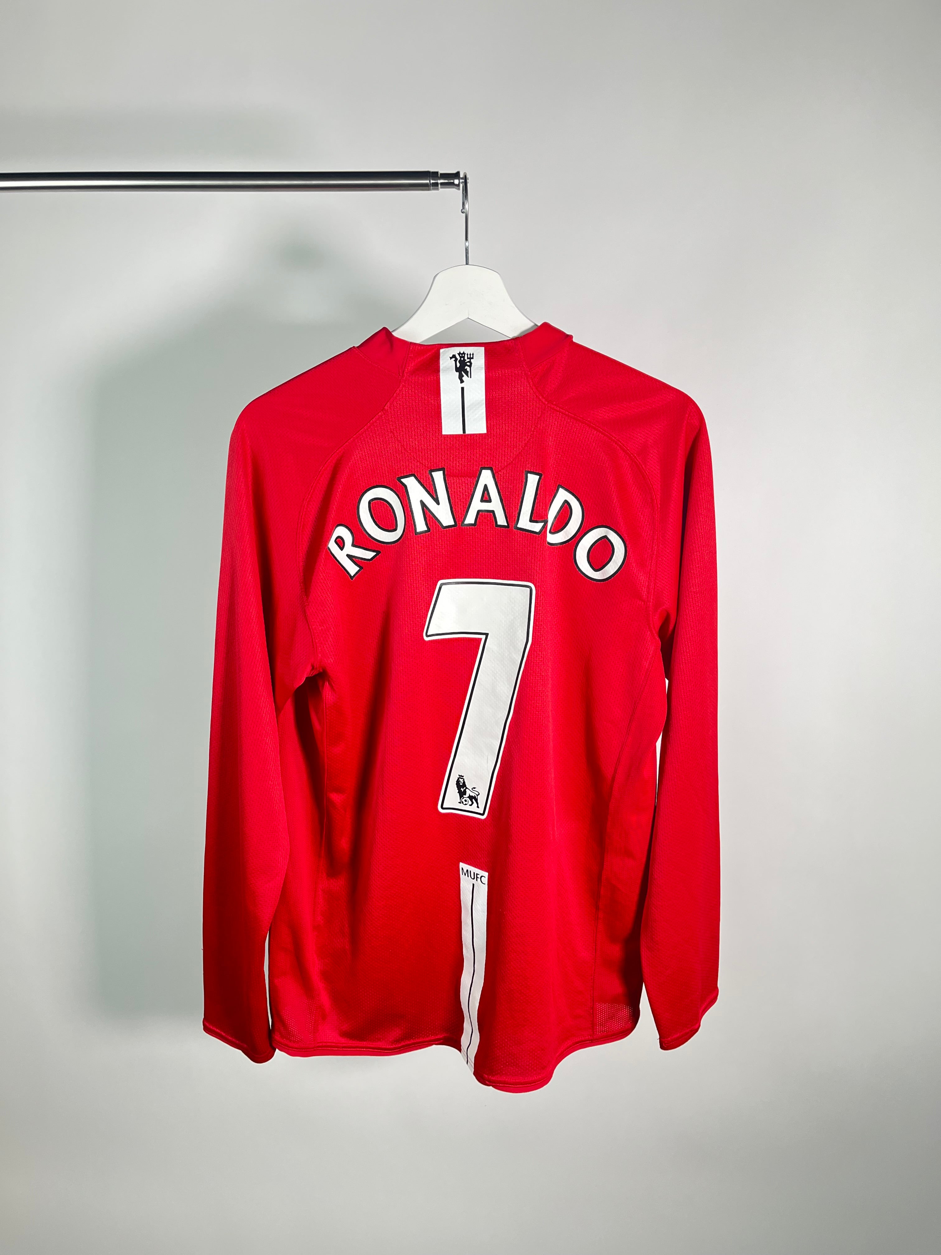 Jersey Manchester United Local 2008 2009 Manga Larga Cristiano Ronaldo (M)