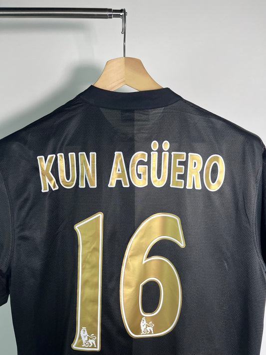 Jersey Manchester City Visita 2013 2014 Kün Aguero (L)