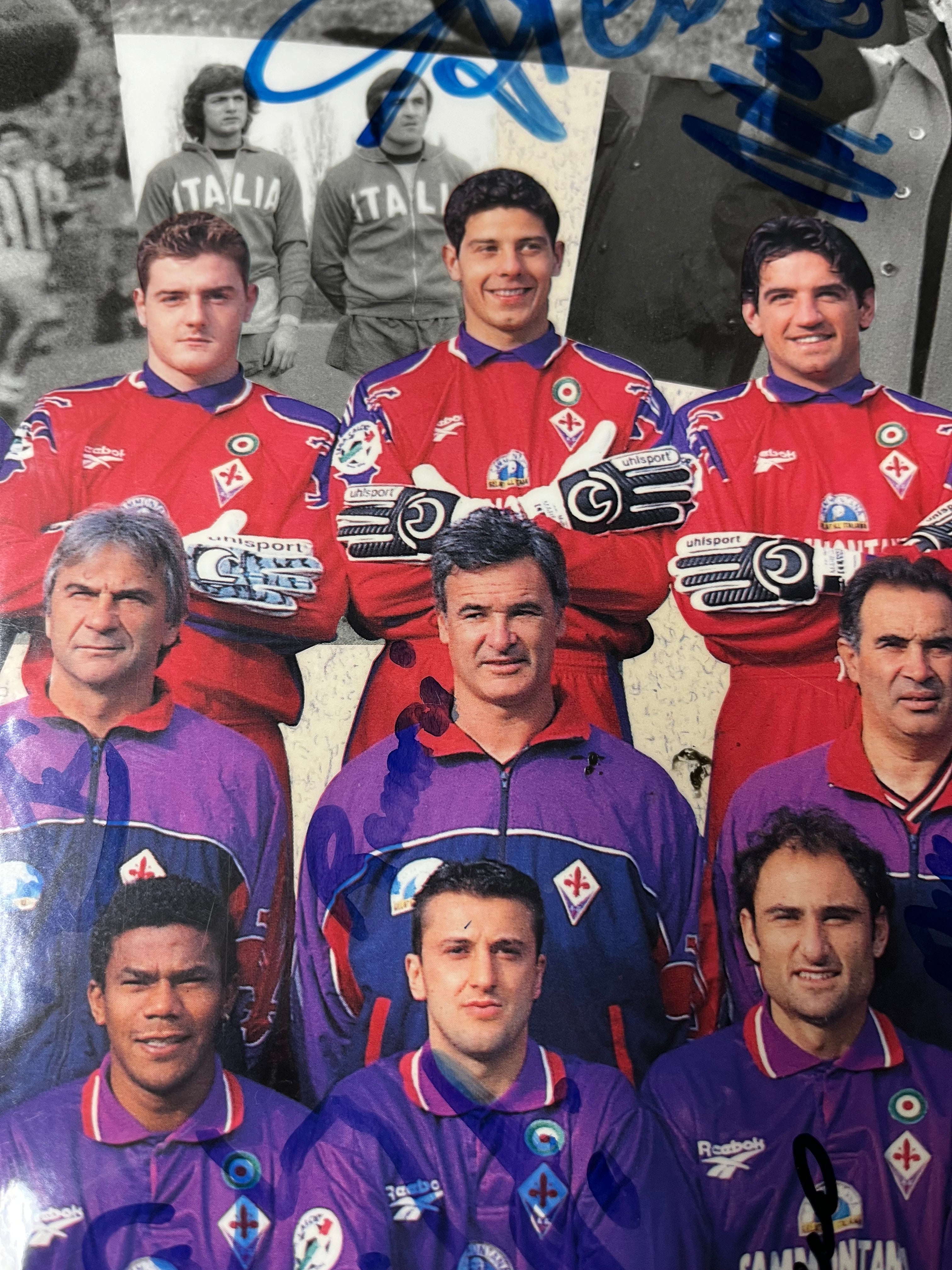 Póster Fiorentina 1996 1997 *Autografiado Por Plantilla*