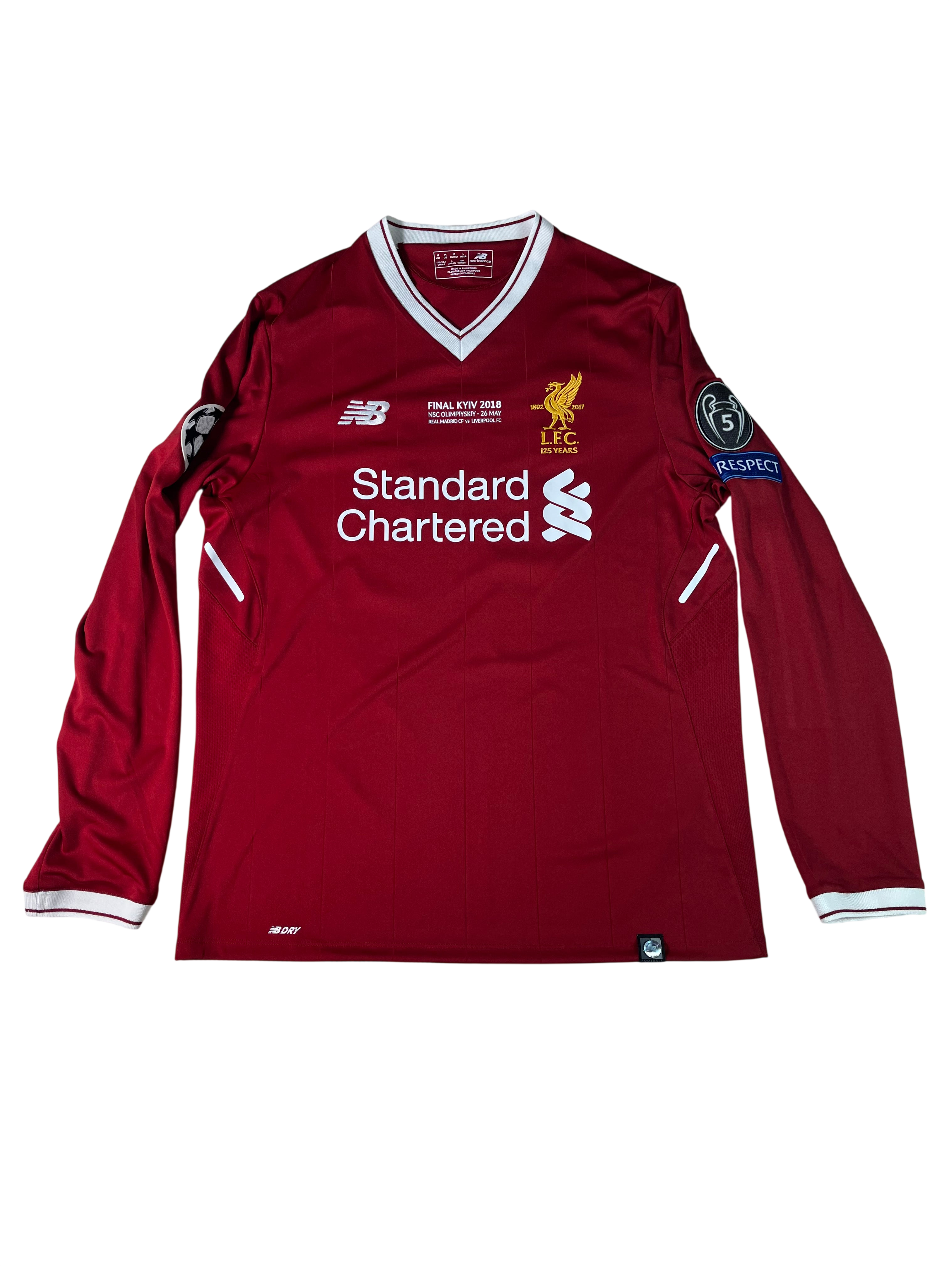 Jersey Liverpool Local 2018 2019 Manga Larga *Match Detail vs Real Madrid* Mohamed Salah (M)