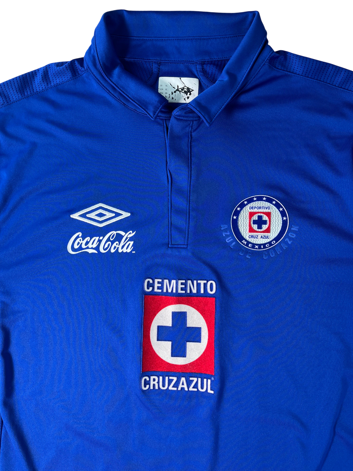 Jersey Cruz Azul Local 2012 2013 *Azul de Corazón* Autografiada Christian "Chaco" Giménez (XL)