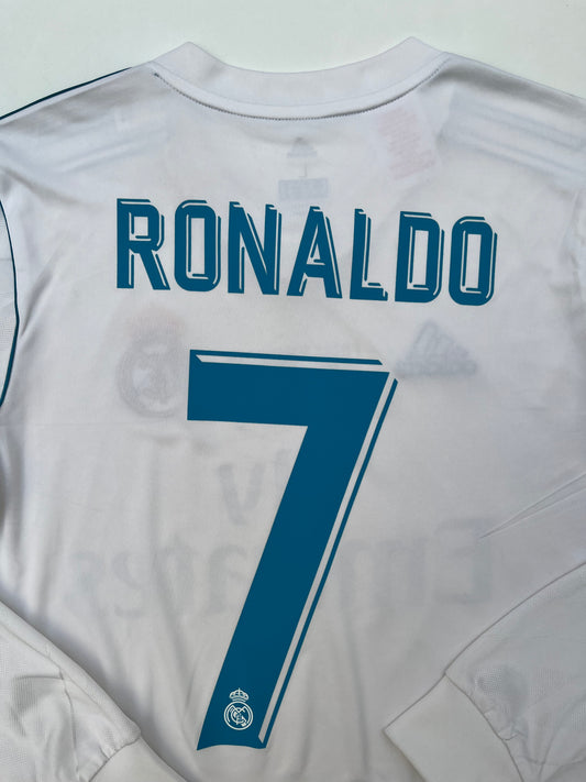 Jersey Real Madrid Local 2017 2018 Match Detail Final Cristiano Ronaldo (L niño)