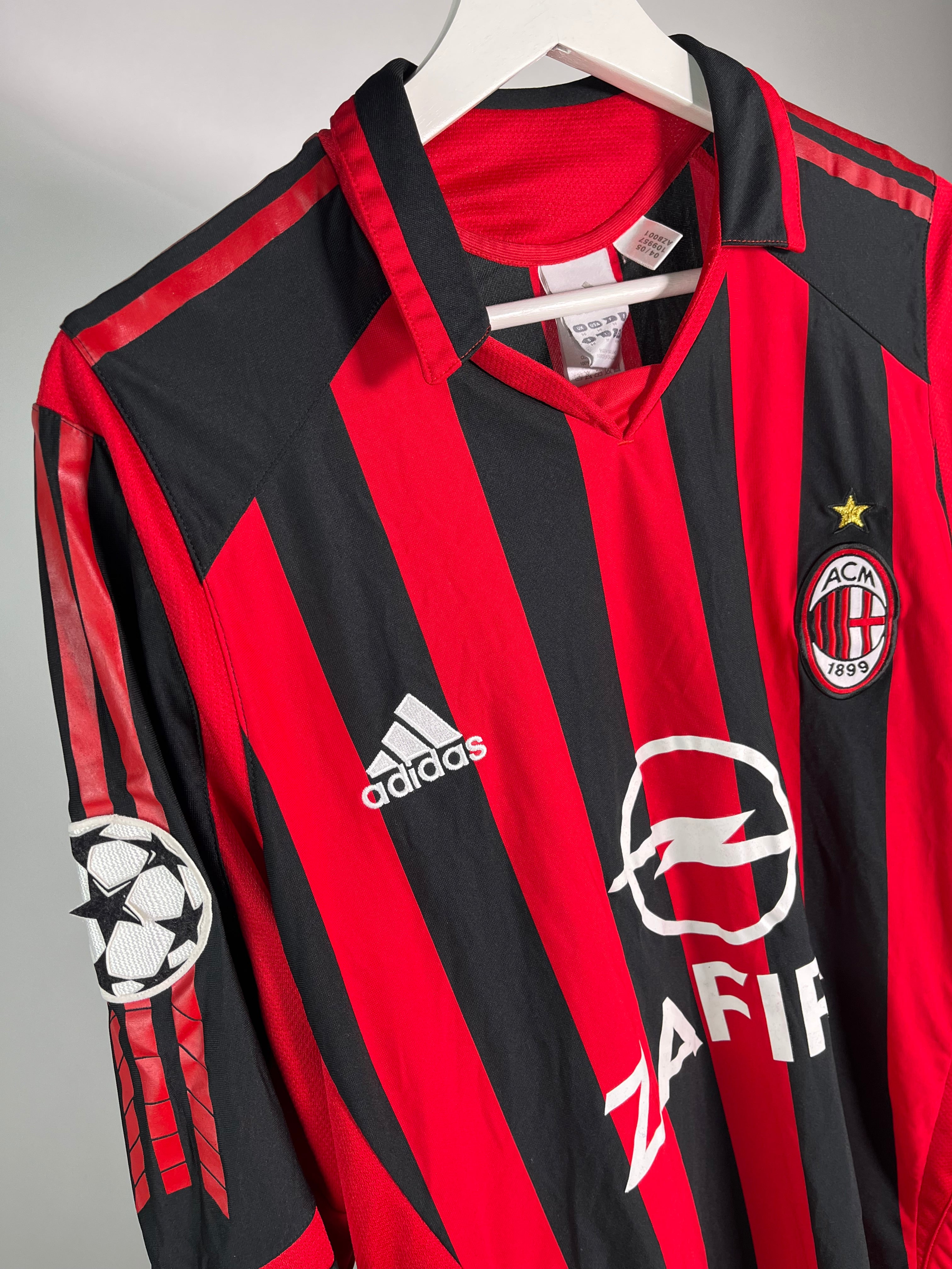 Jersey AC Milán Local 2005 2006 Manga Larga *Champions League* (M)