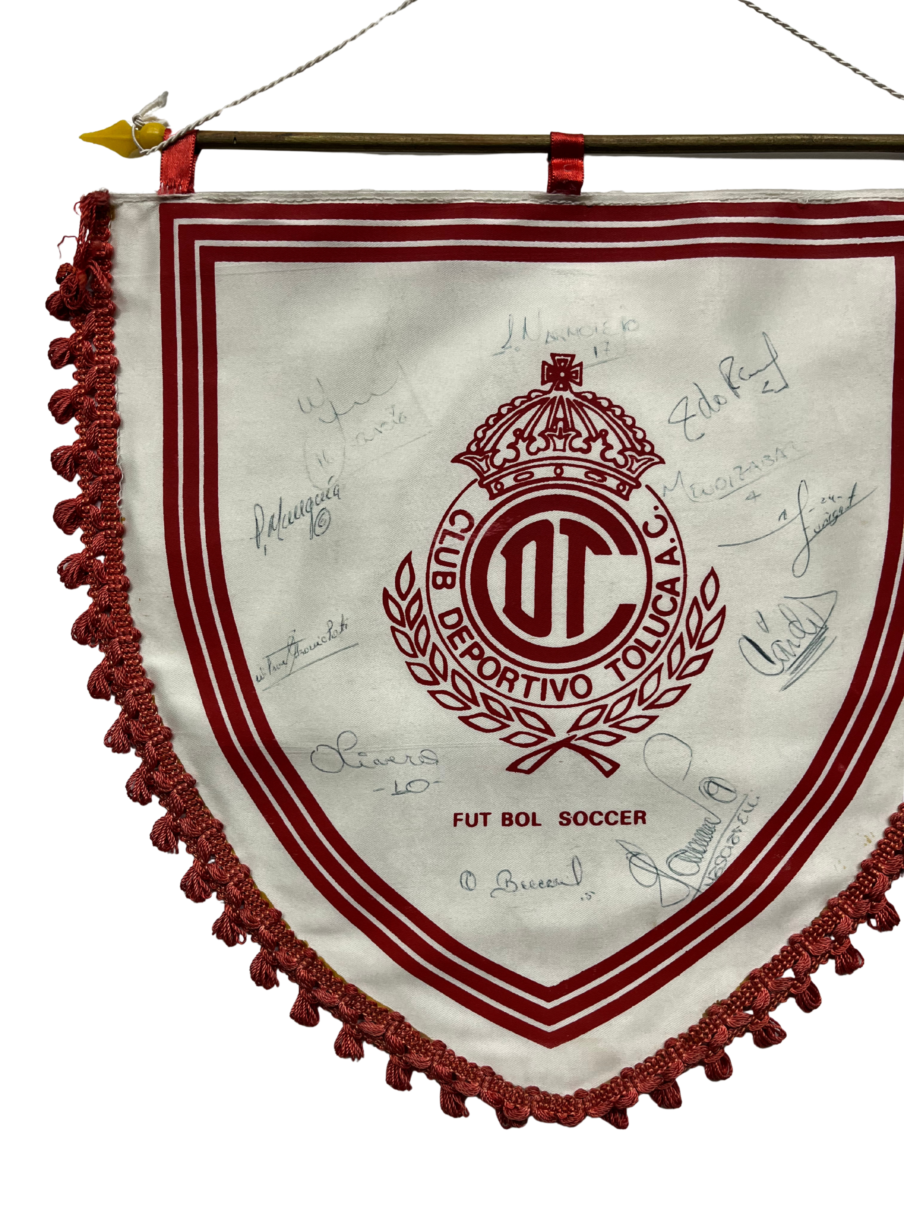 Banderín Toluca 90’s Autografiado