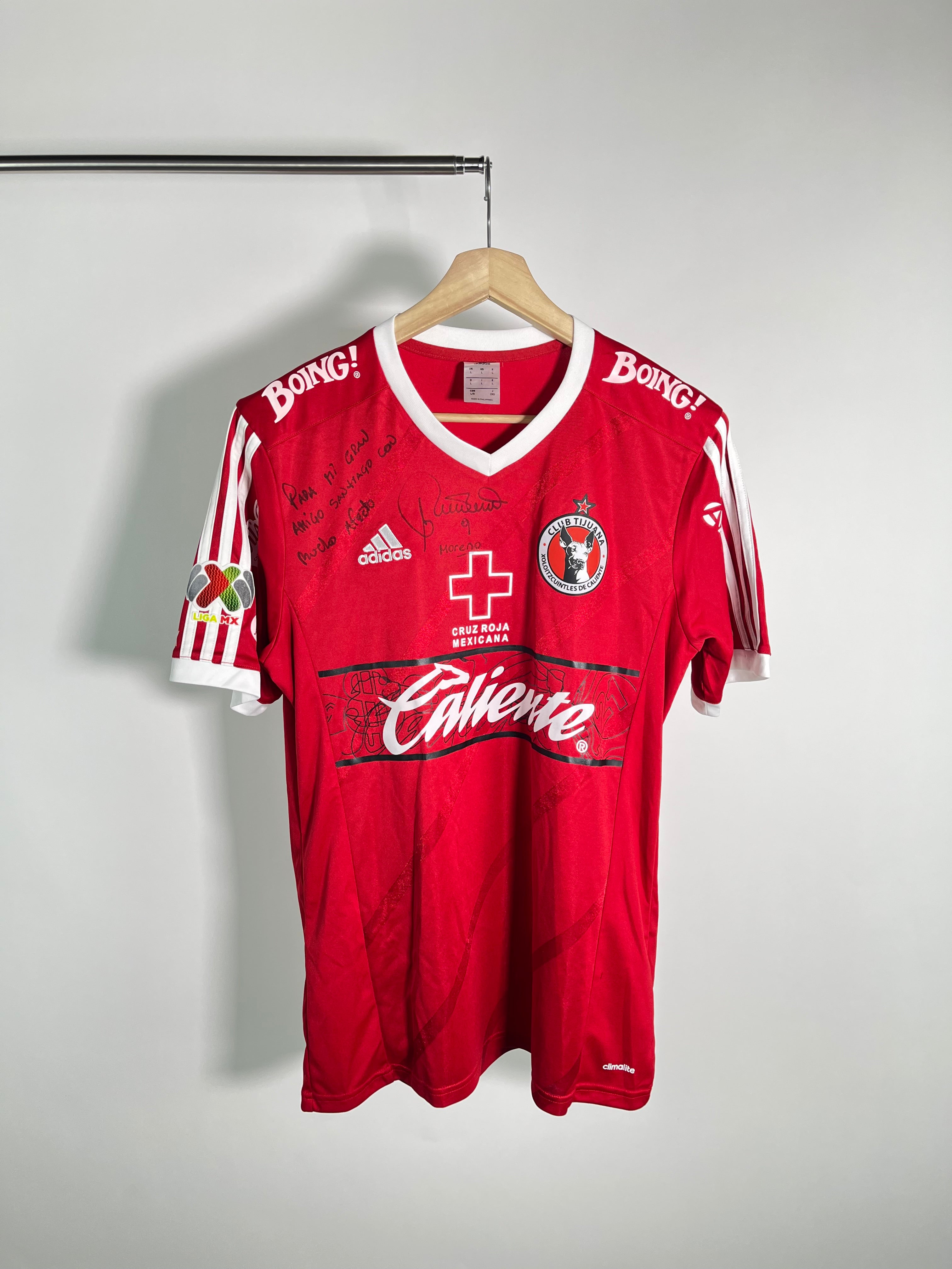 Jersey Xolos Local 2015 2016 Match Worn Autografiado Alfredo Moreno (L)