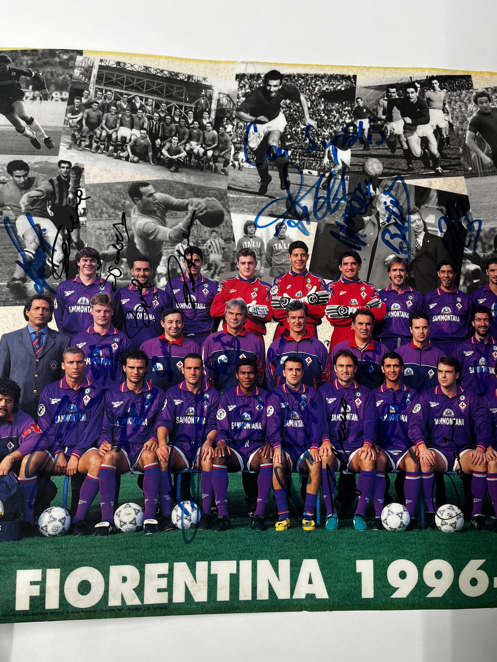 Póster Fiorentina 1996 1997 *Autografiado Por Plantilla*