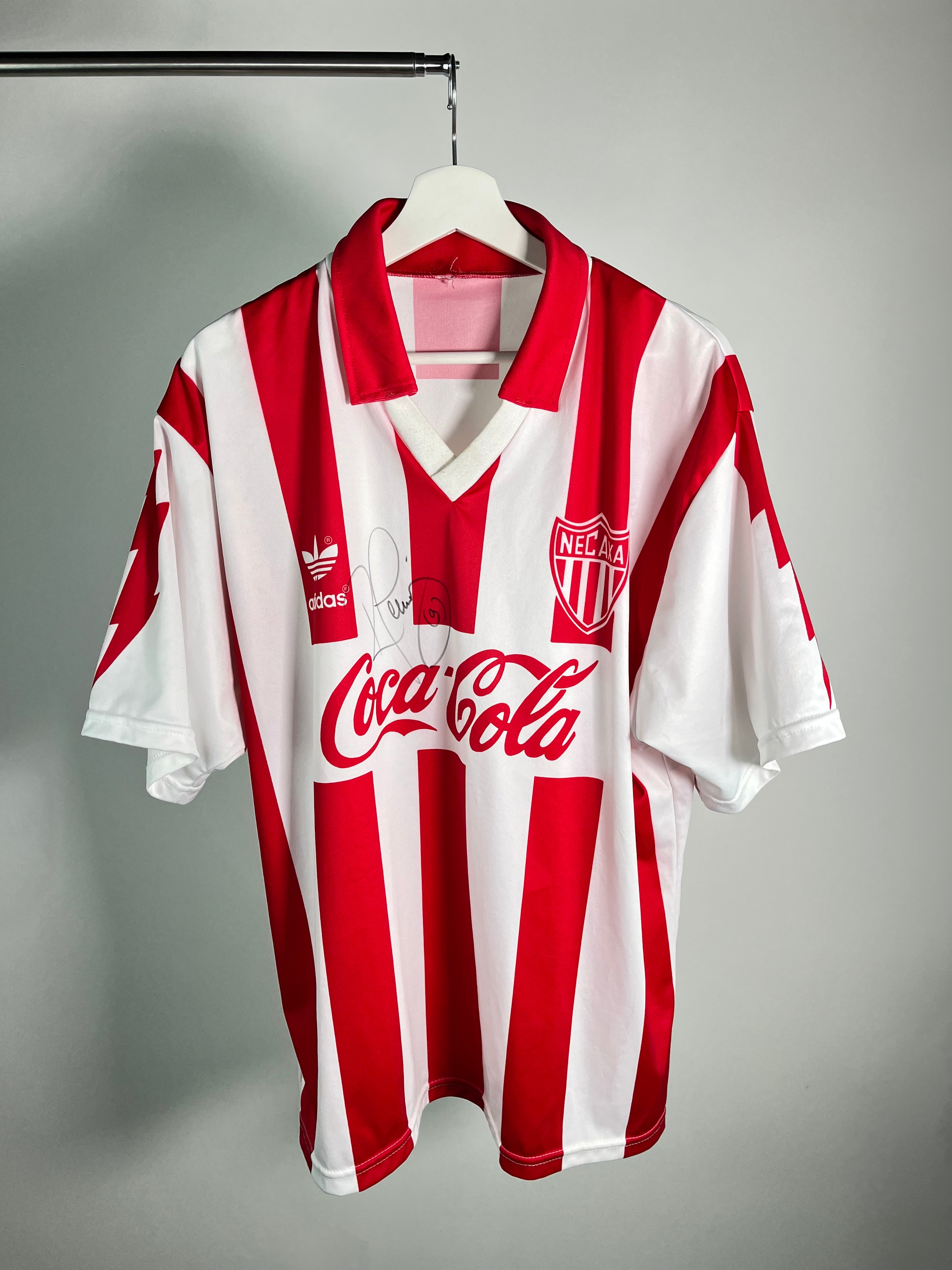 Jersey Necaxa Local 1994 1995 Autografiado Ricardo Peláez (XL)