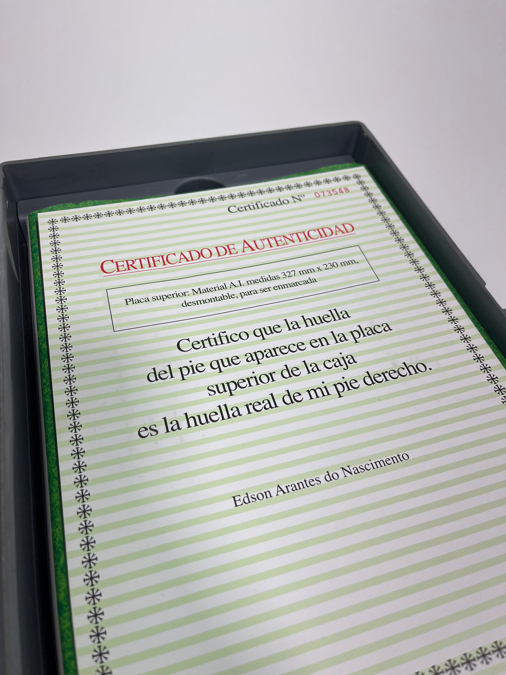 Huella Pelé Con Certificado de Autenticidad