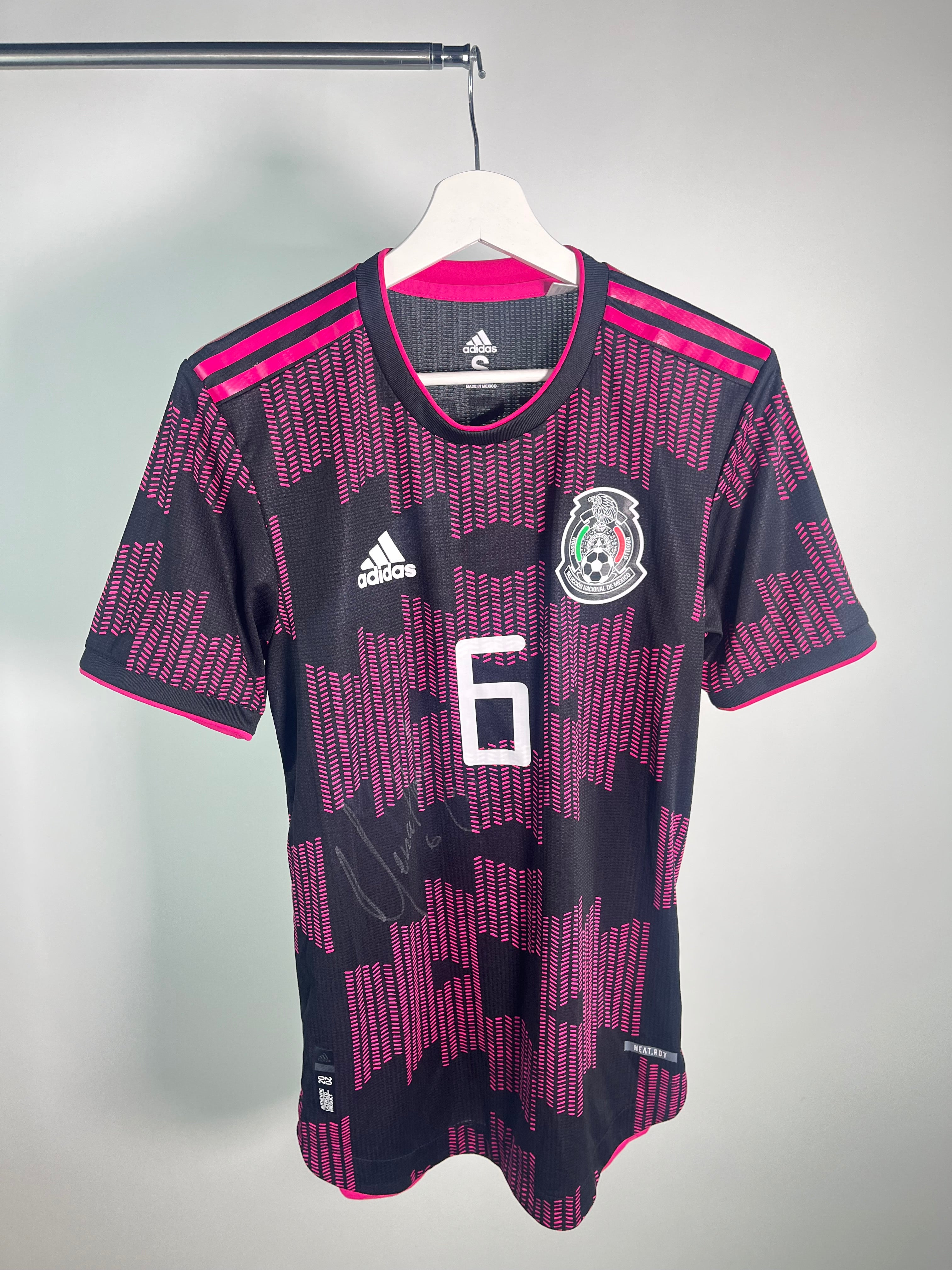 Jersey México Local 2021 2022 Versión Jugador Autografiado por Jonathan Dos Santos (S)