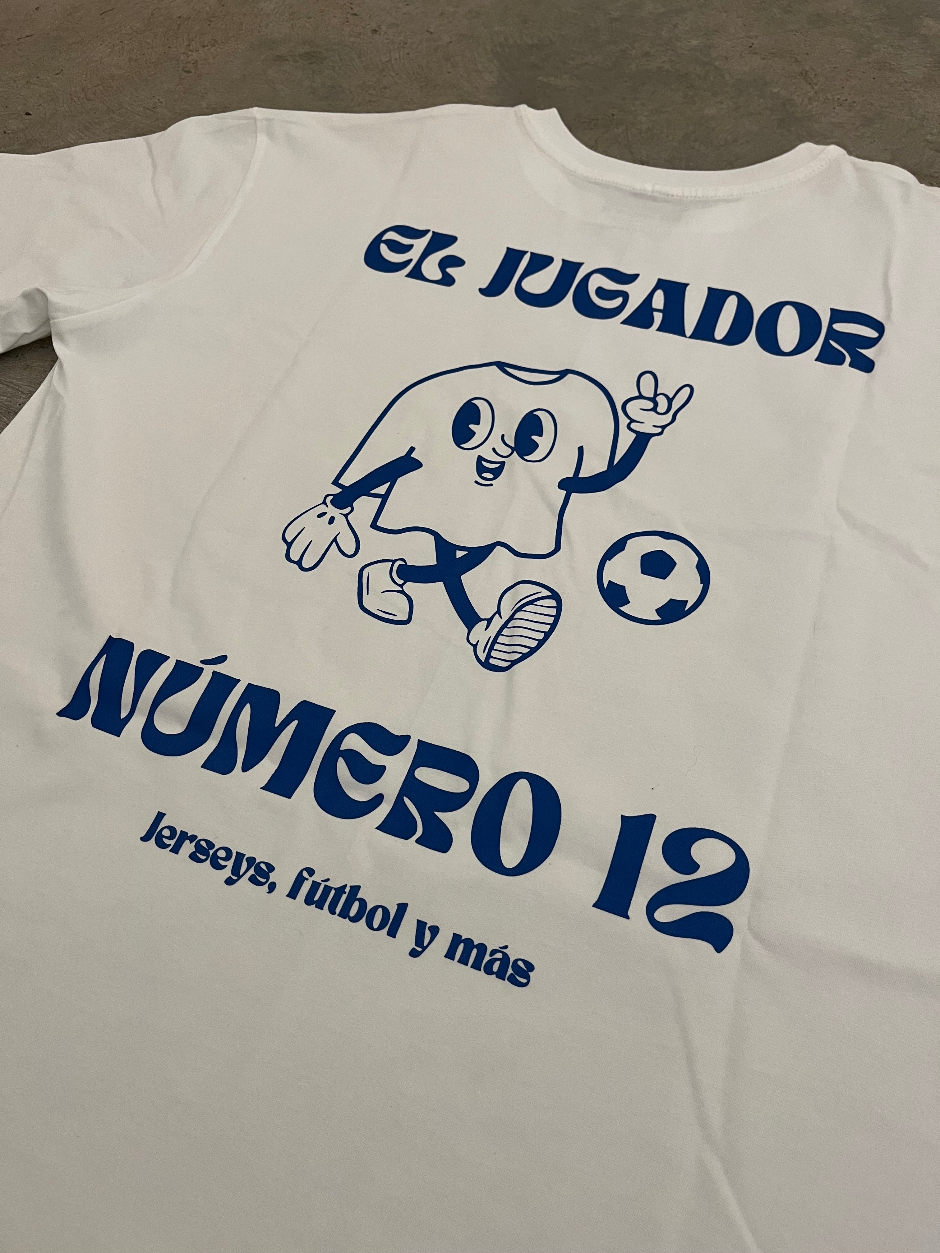 Playera El Jugador Número 12 Blanca (Oversized Fit)