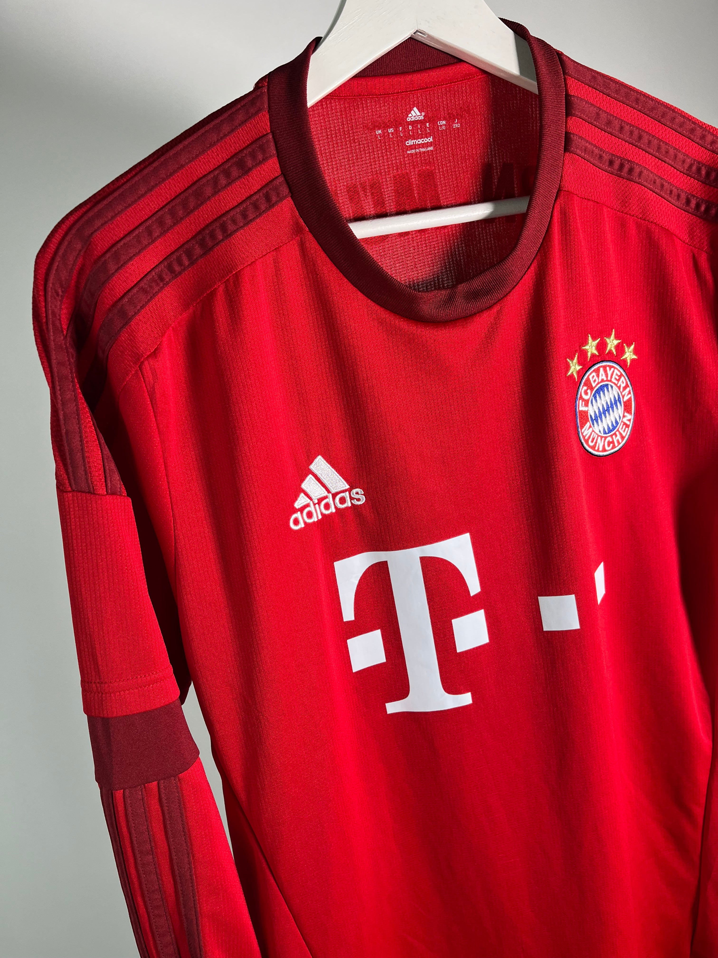 Jersey Bayern Munich Local 2015 2016 Manga Larga Thomas Muller (L)