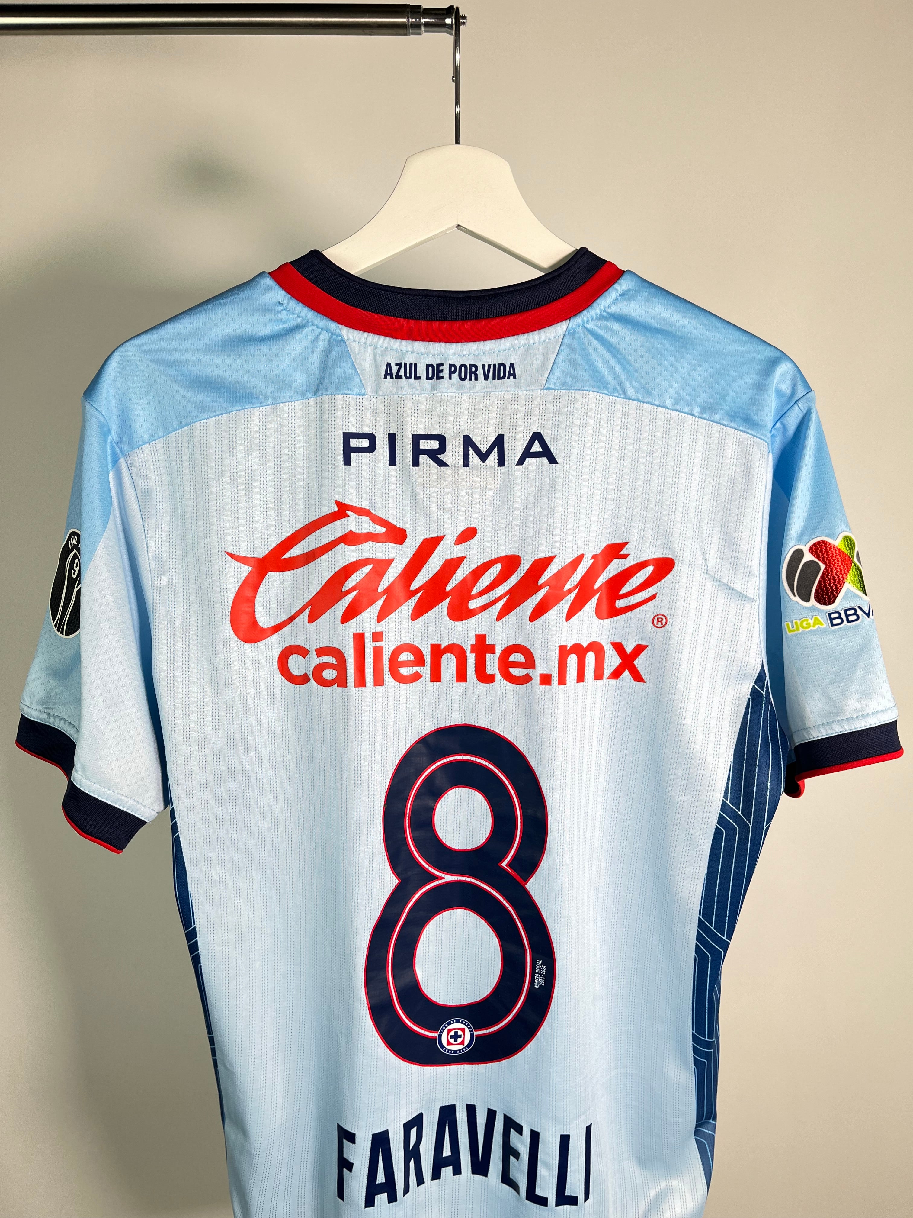 Jersey Cruz Azul Visita 2023 2024 Match Worn Lorenzo Faravelli (S)