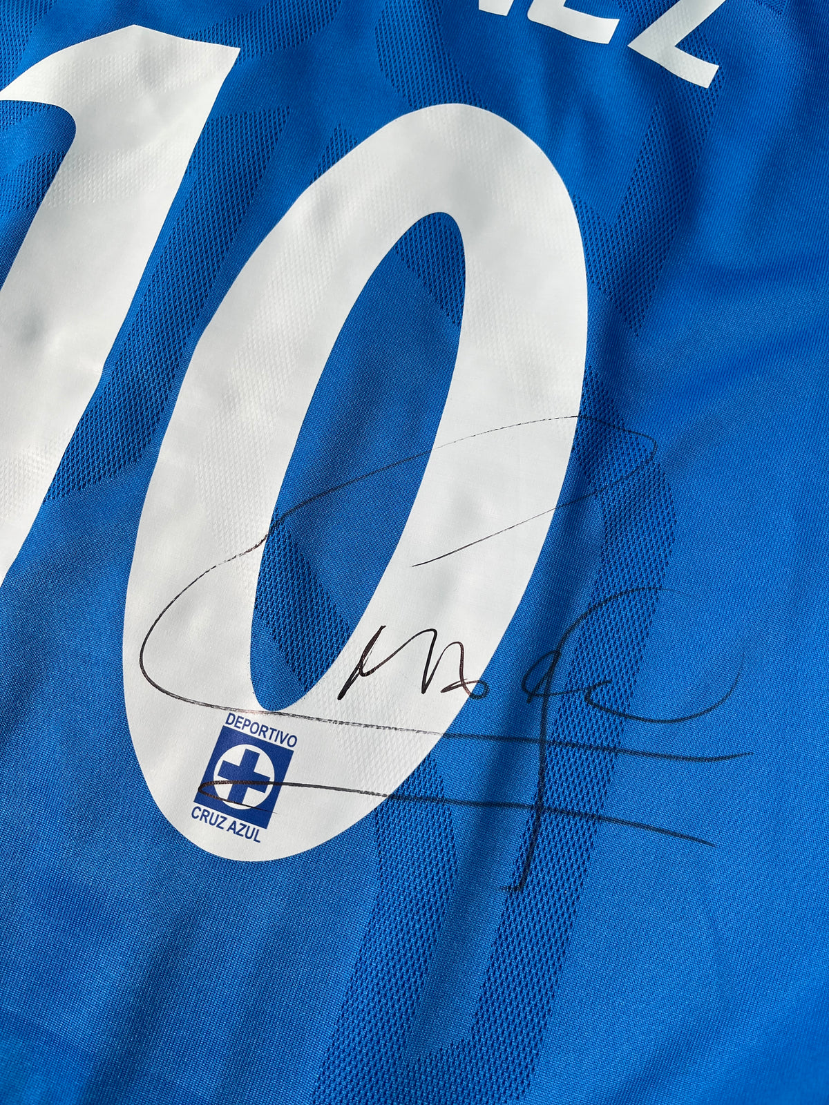 Jersey Cruz Azul Local 2009 2010 Autografiada Christian "Chaco" Giménez (L)