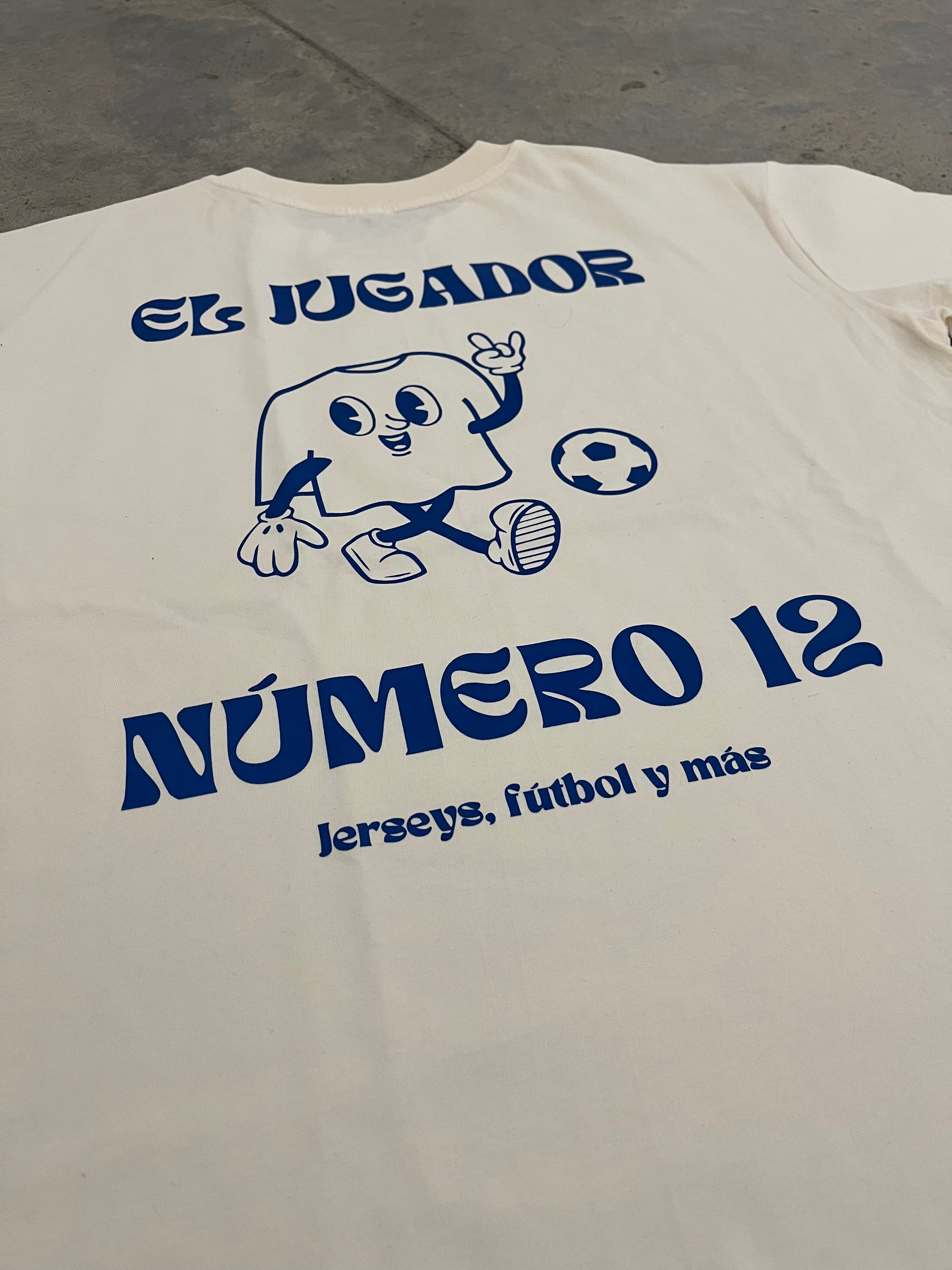 Playera El Jugador Número 12 Beige (Oversized Fit)