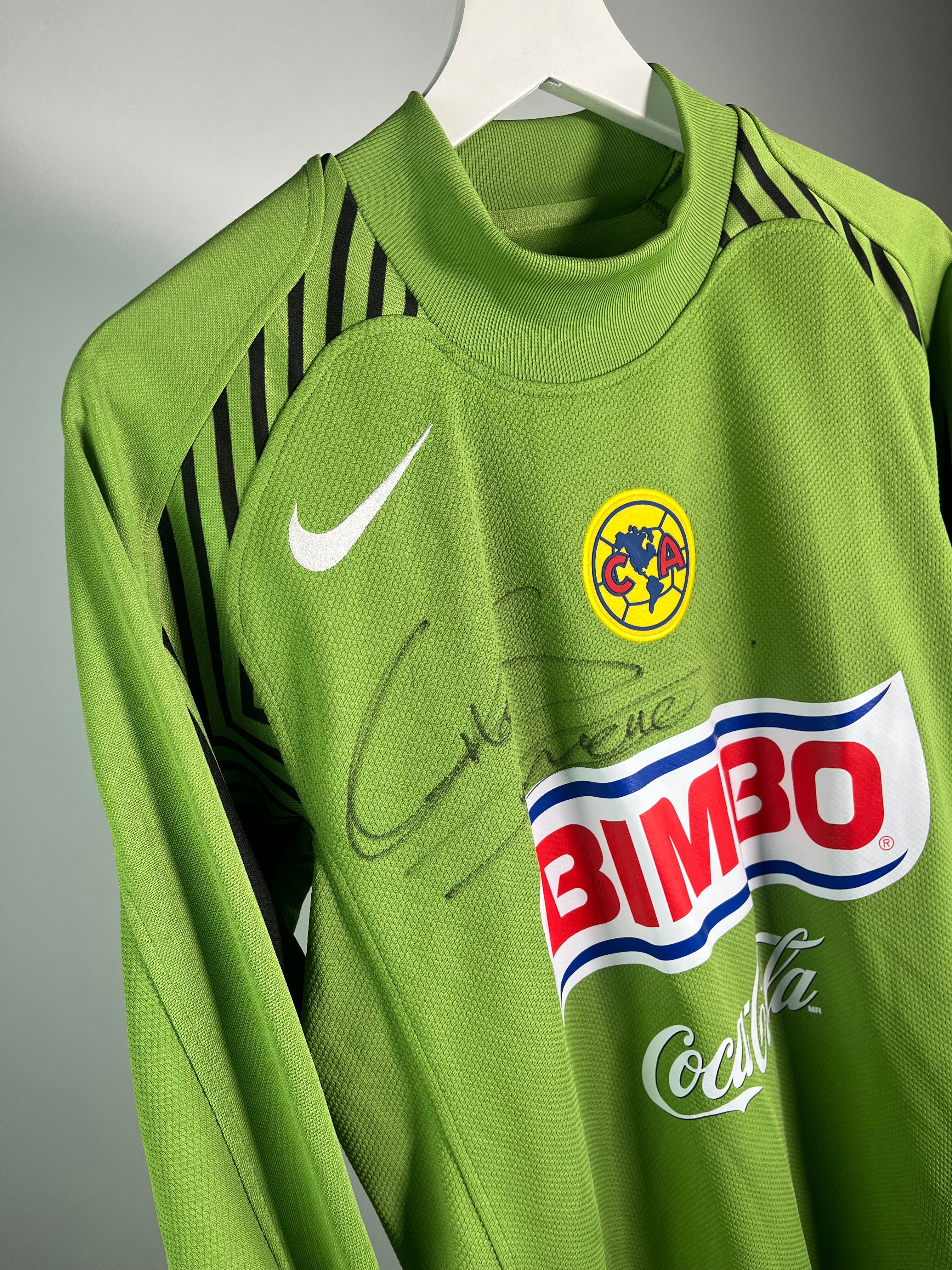Jersey Club América Portero 2005 2006 Manga Larga Match Worn Autografiado Guillermo Ochoa (M)
