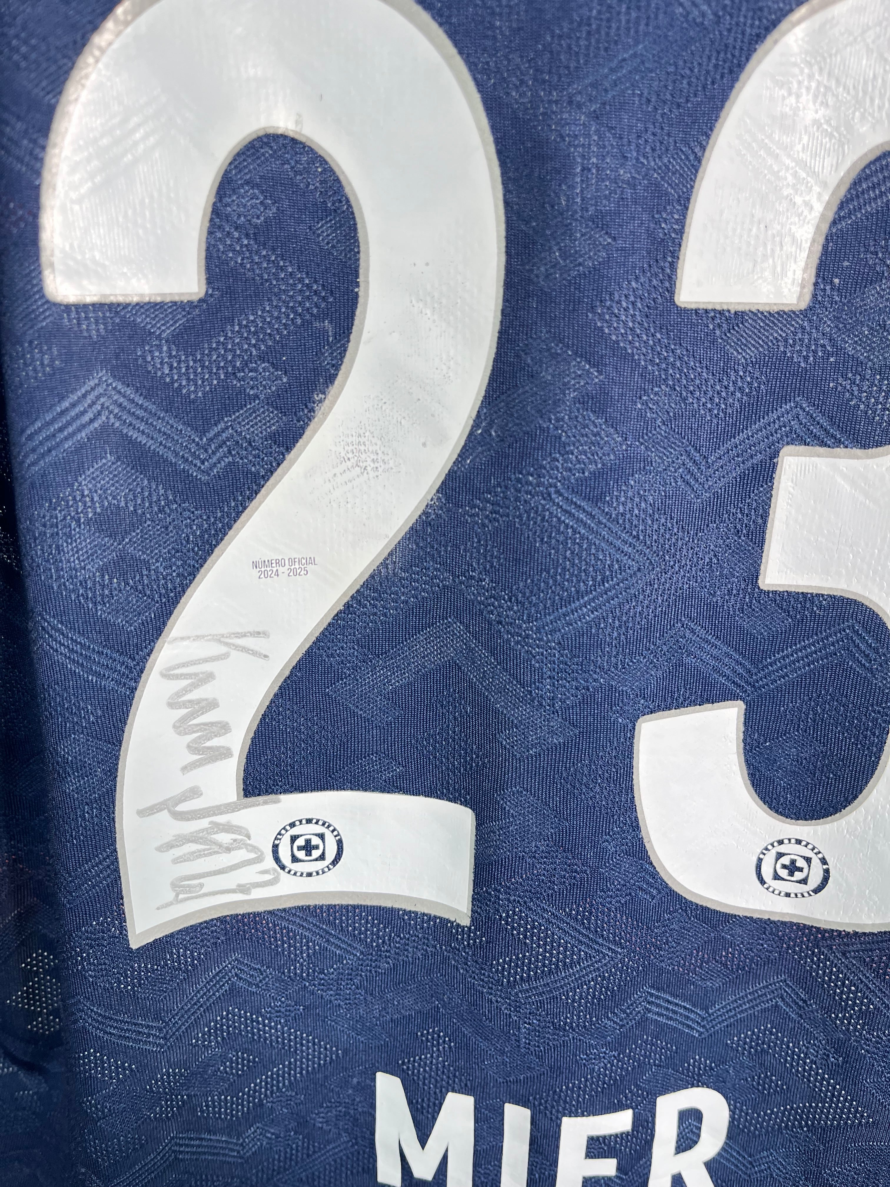 Jersey Cruz Azul 2024 2025 Match Worn Autografiado Kevin Mier (M)