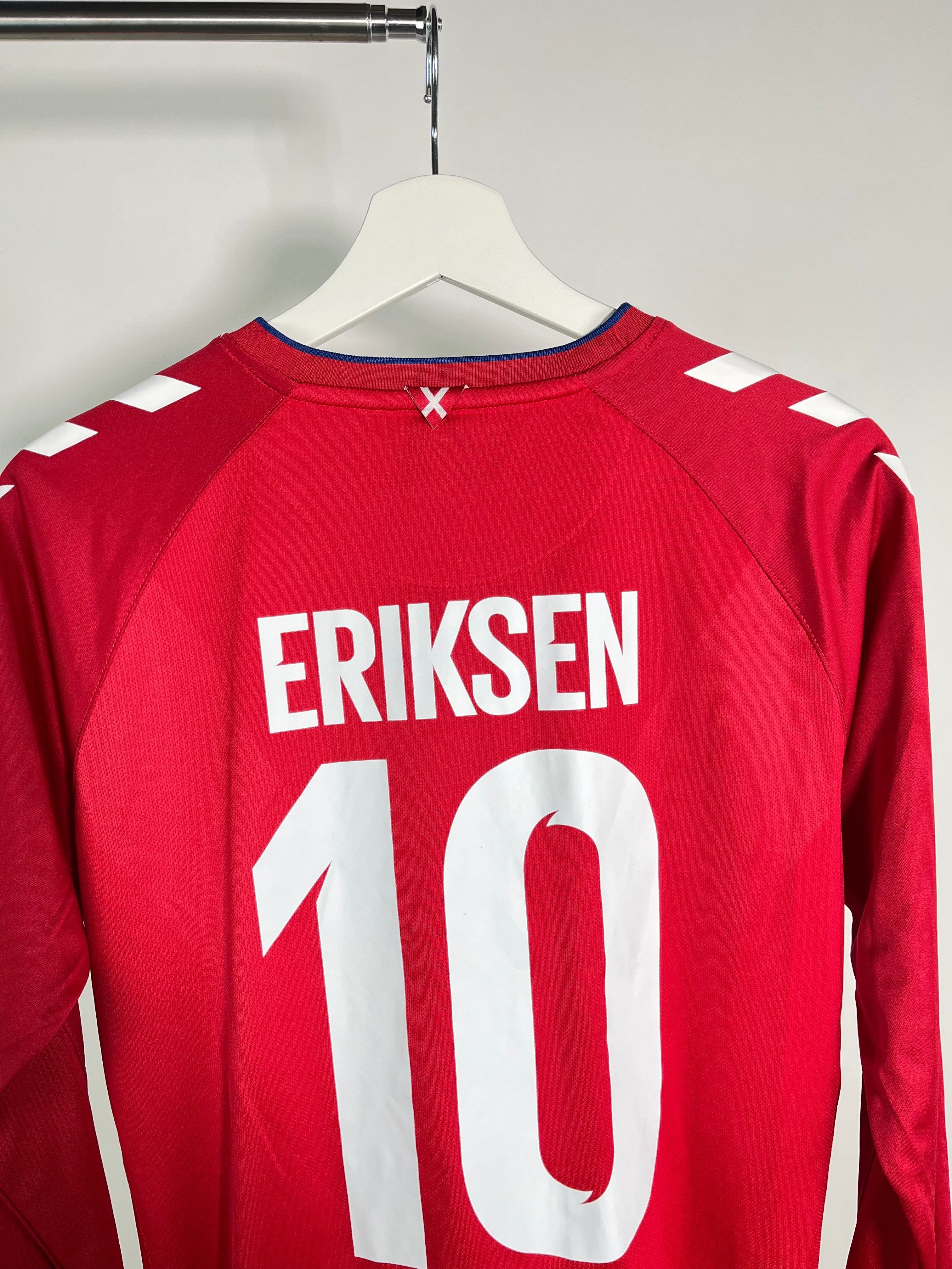 Jersey Dinamarca Local 2018 2020 Manga Larga Christian Eriksen (XS)
