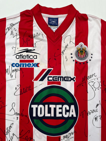 Jersey Chivas Local 2001 2002 Utilería Ramón Morales Autografiado (L)