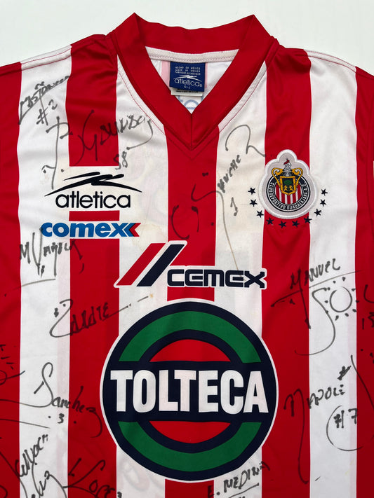 Jersey Chivas Local 2001 2002 Utilería Ramón Morales Autografiado (L)