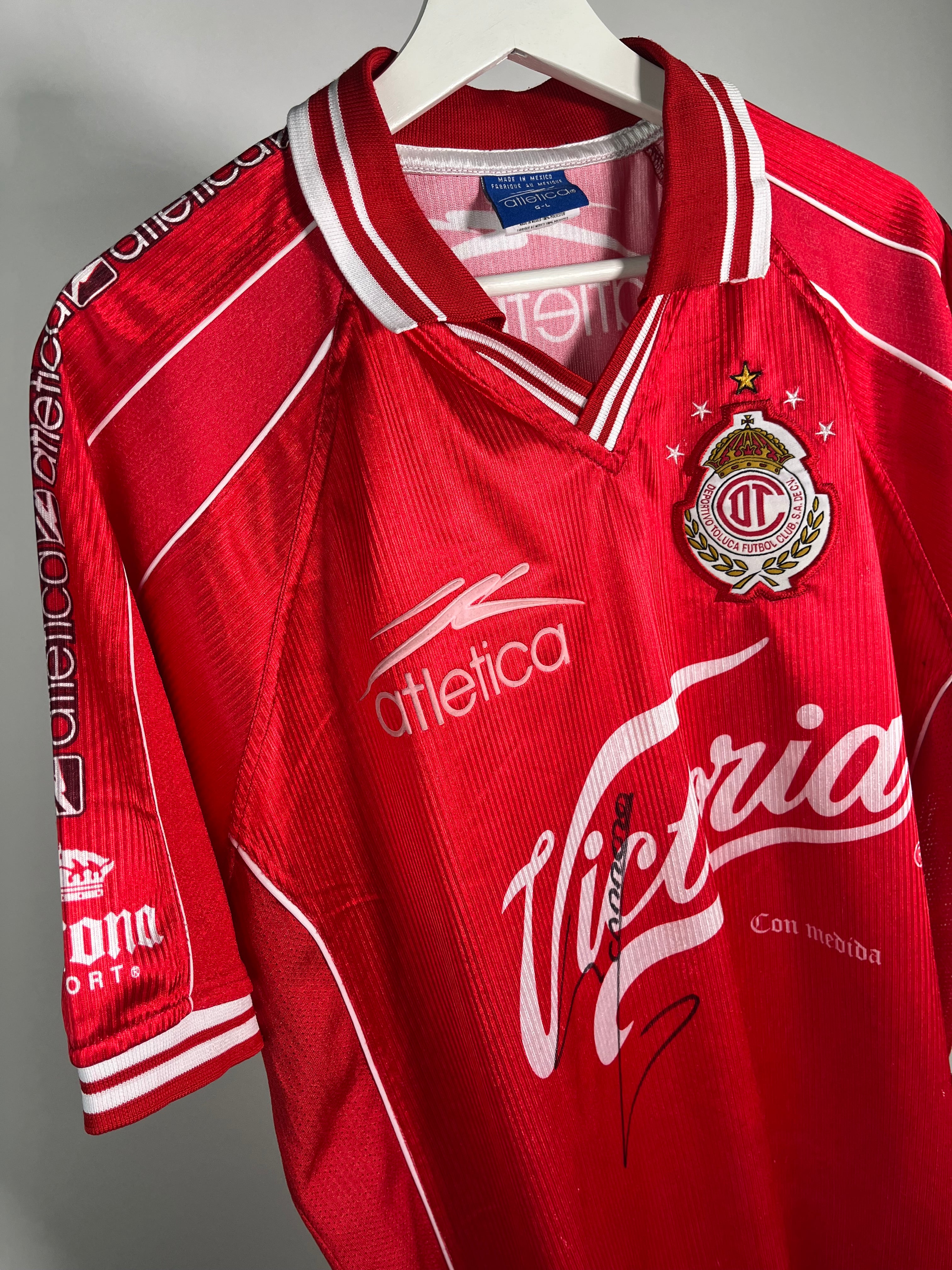 Jersey Toluca Local 1999 2000 Autografiado José Saturnino Cardozo (L)