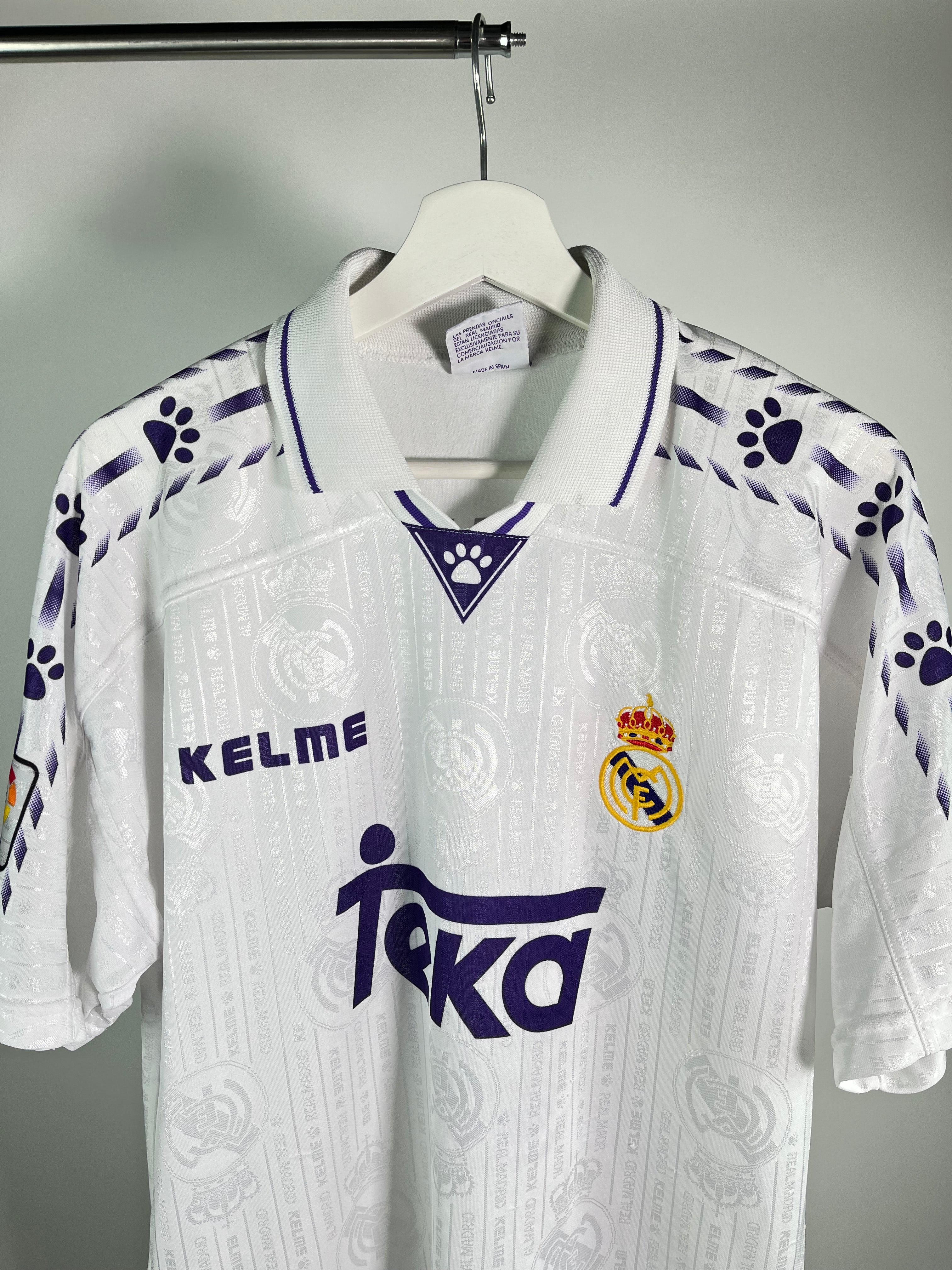 Jersey Real Madrid Local 1995 1996 Autografiado Por Hugo Sánchez (M)