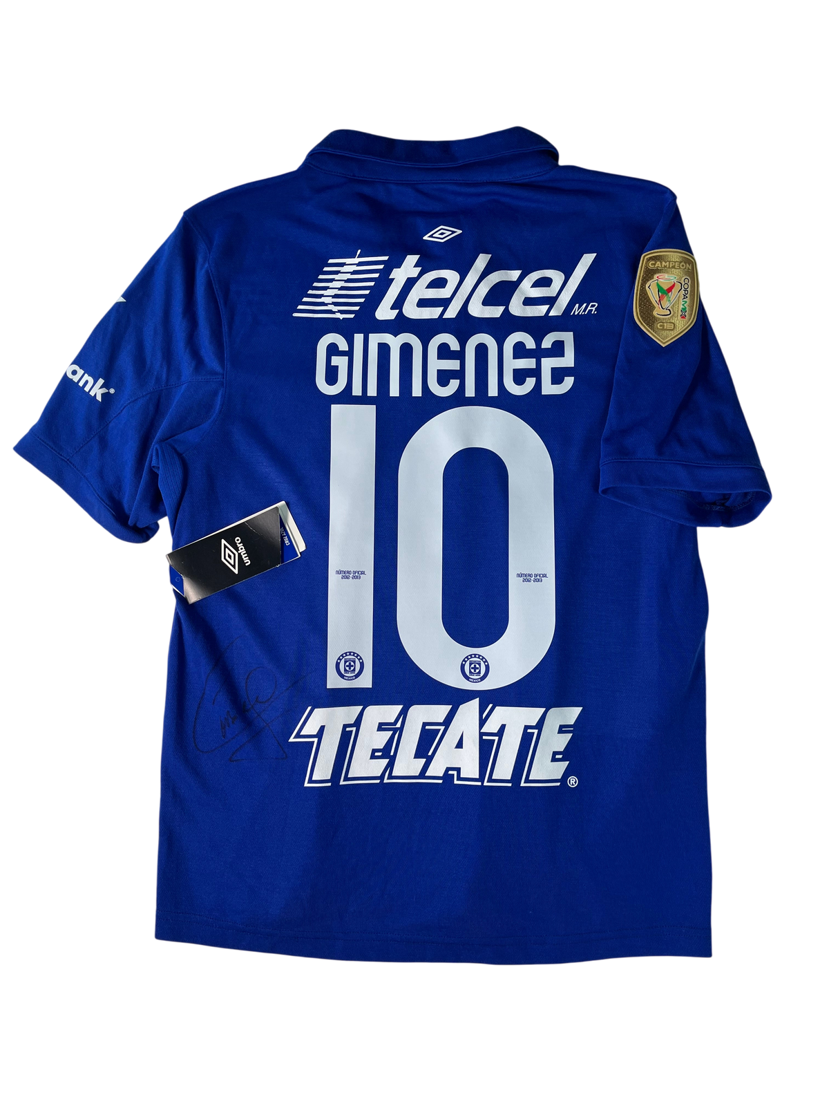 Jersey Cruz Azul Local 2013 2014 Autografiada Christian "Chaco" Giménez *C/Etiquetas* (M)