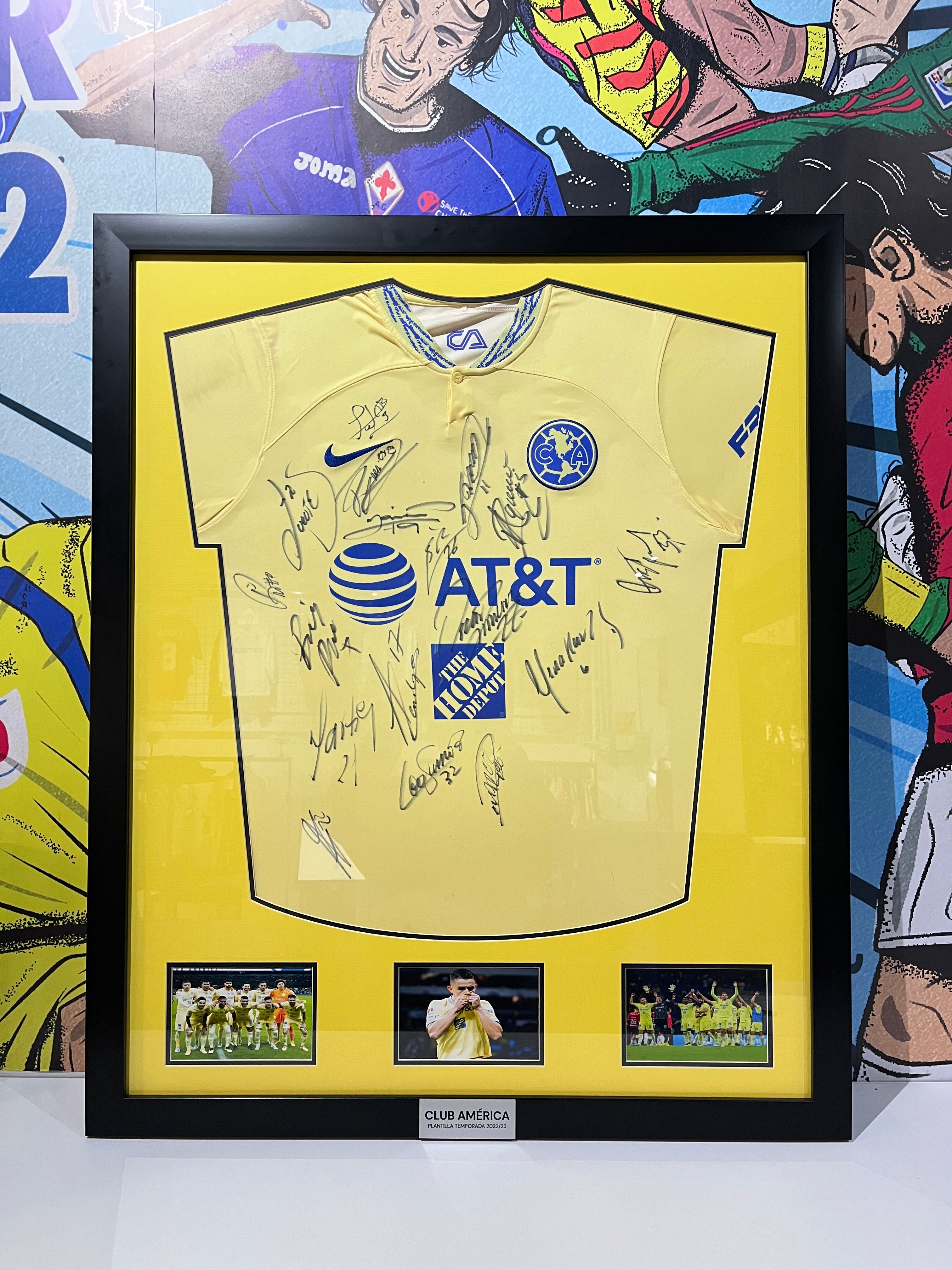 Jersey Club América Local 2022 2023 *Enmarcado* Autografiado por Plantilla
