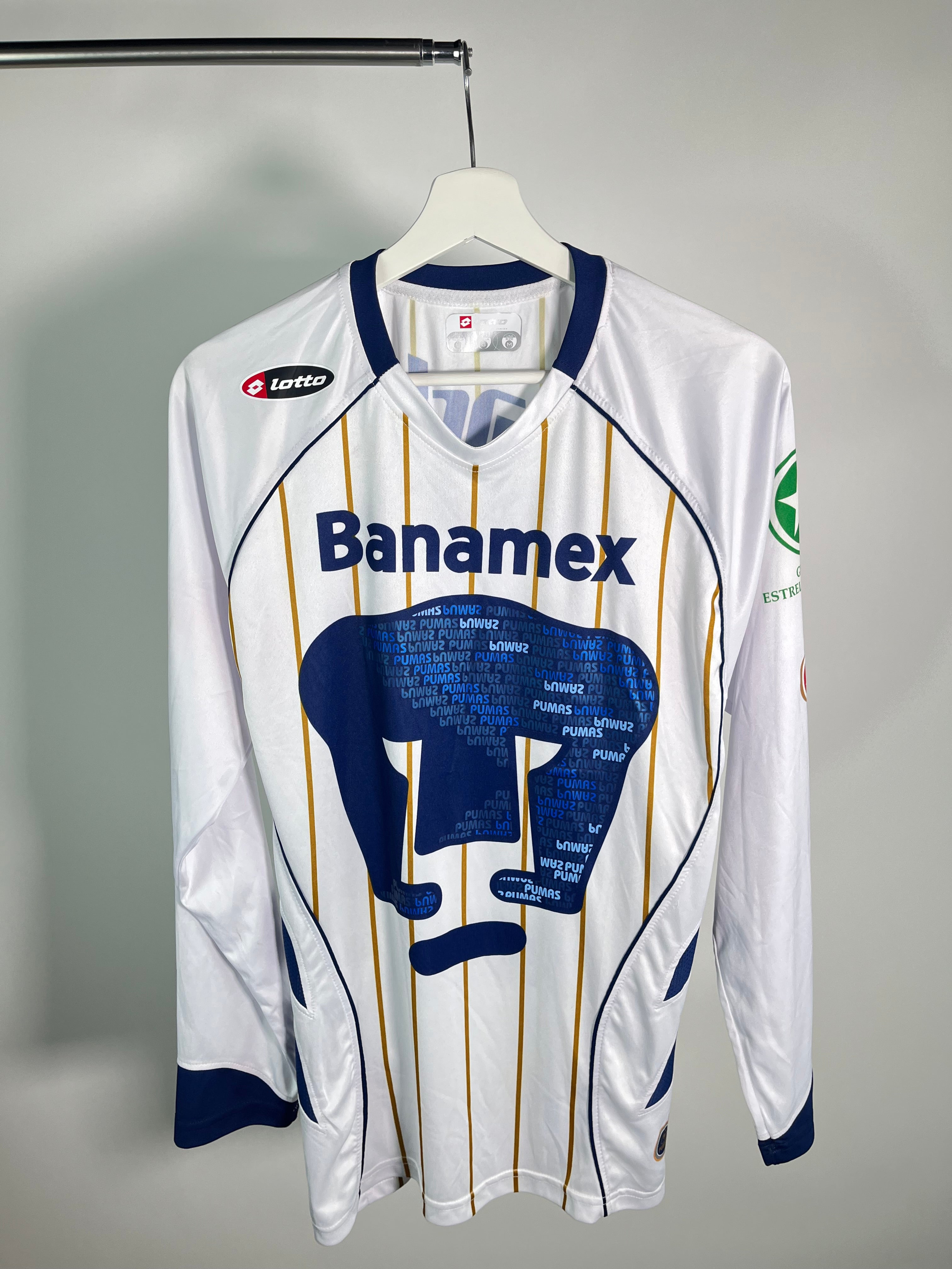Jersey Pumas Local 2007 2008 Match Worn Manga Larga Leandro Augusto (L)