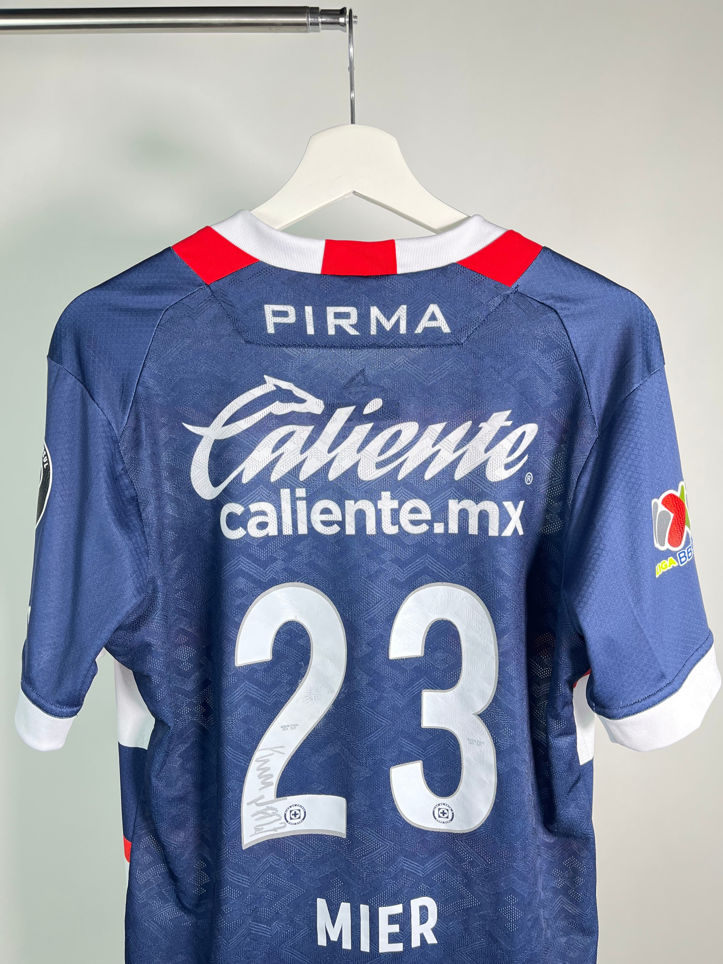 Jersey Cruz Azul 2024 2025 Match Worn Autografiado Kevin Mier (M)