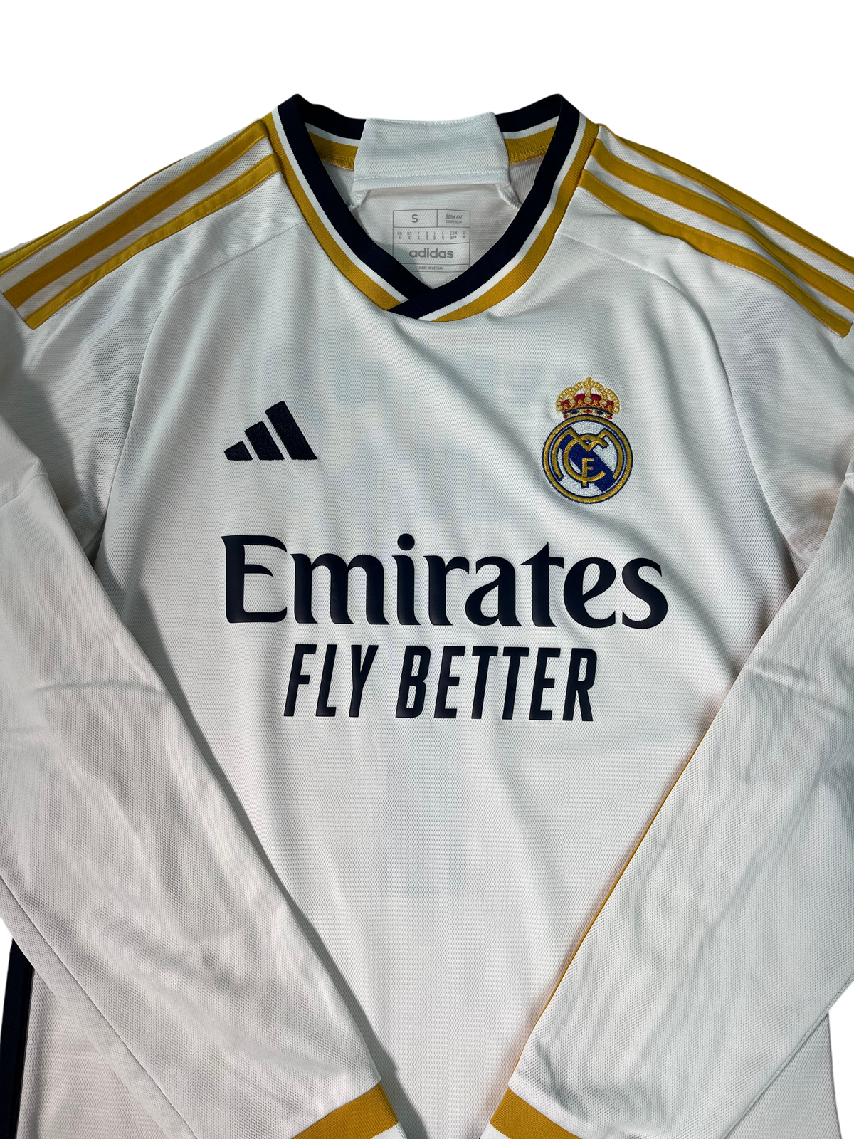 Jersey Real Madrid Local 2023 2024 Manga Larga Vinícius Júnior (S)