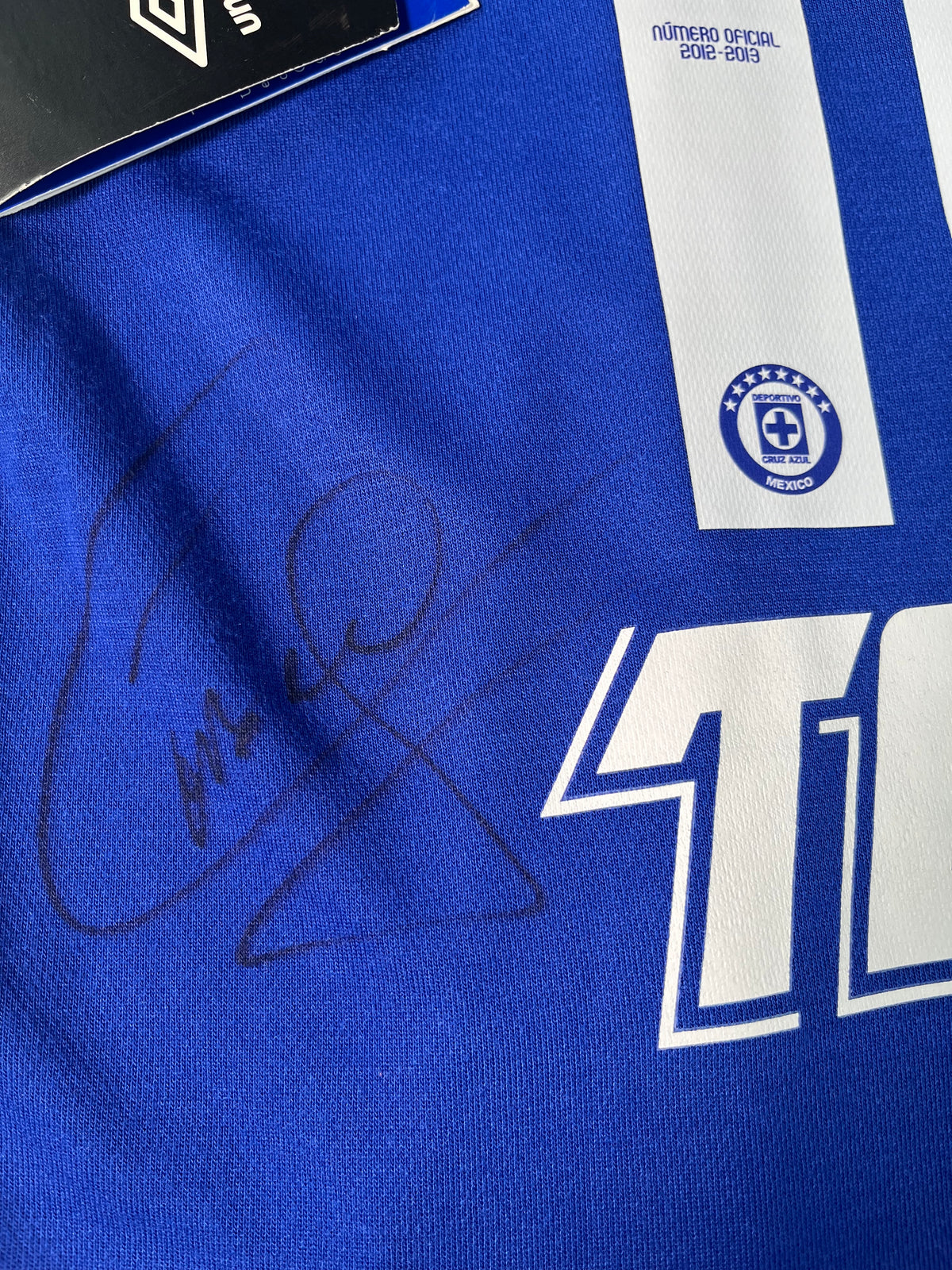 Jersey Cruz Azul Local 2013 2014 Autografiada Christian "Chaco" Giménez *C/Etiquetas* (M)