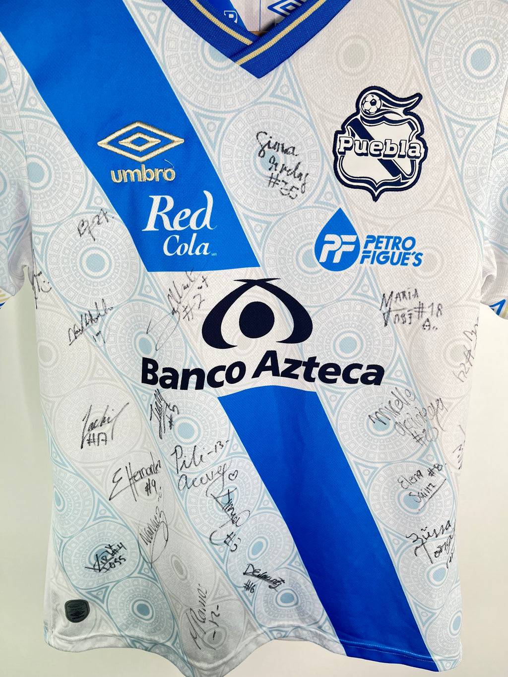 Jersey Puebla Local 2021 2022 Autografiado por Equipo Femenil (L niño)