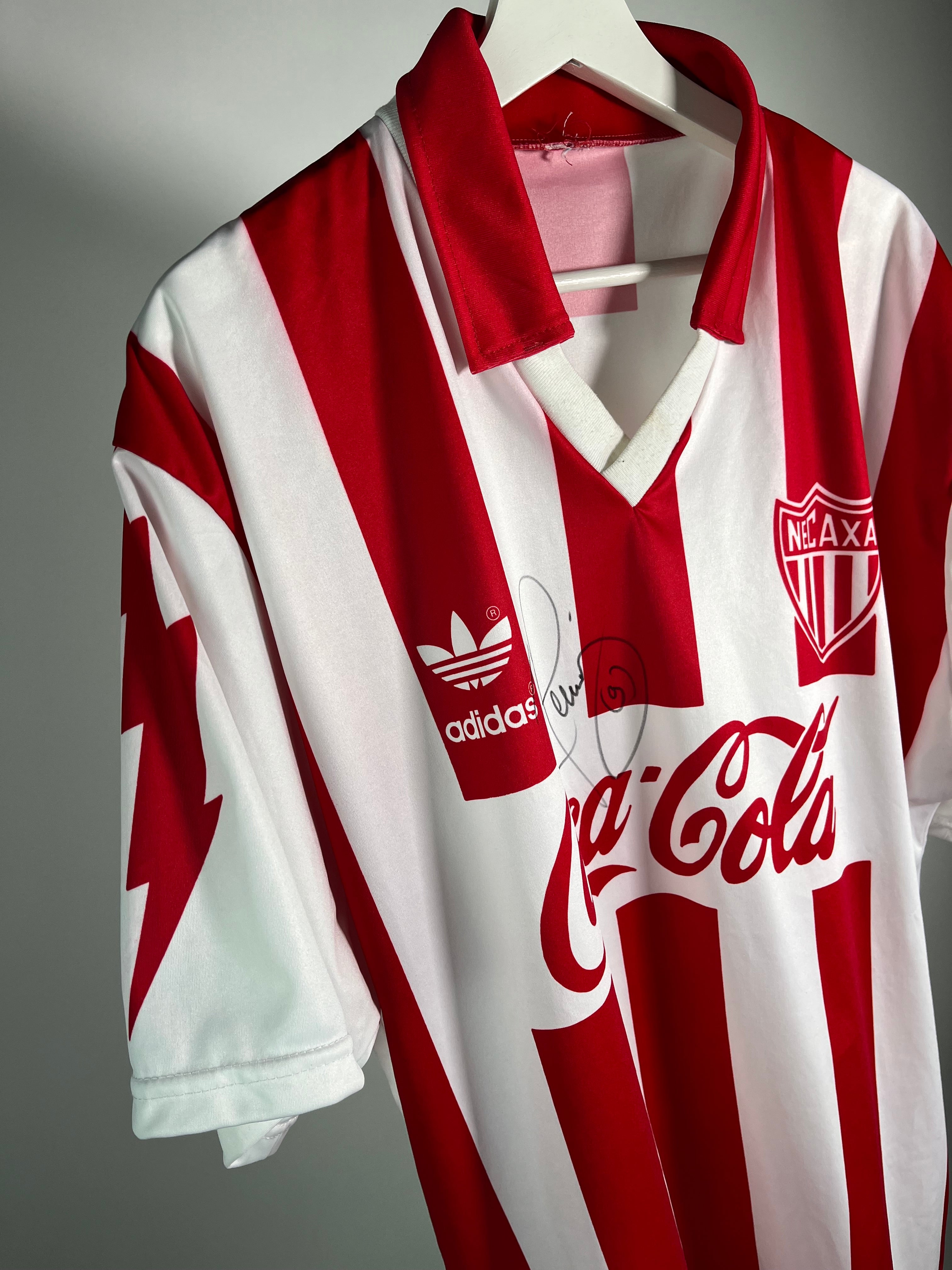 Jersey Necaxa Local 1994 1995 Autografiado Ricardo Peláez (XL)