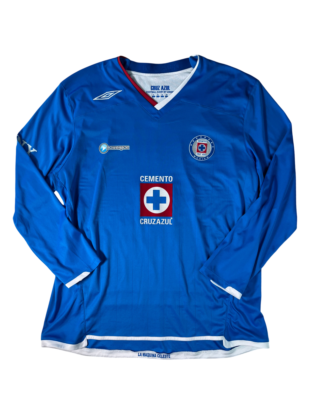 Jersey Cruz Azul Local 2009 2010 Manga Larga Autografiada Christian "Chaco" Giménez (XL)