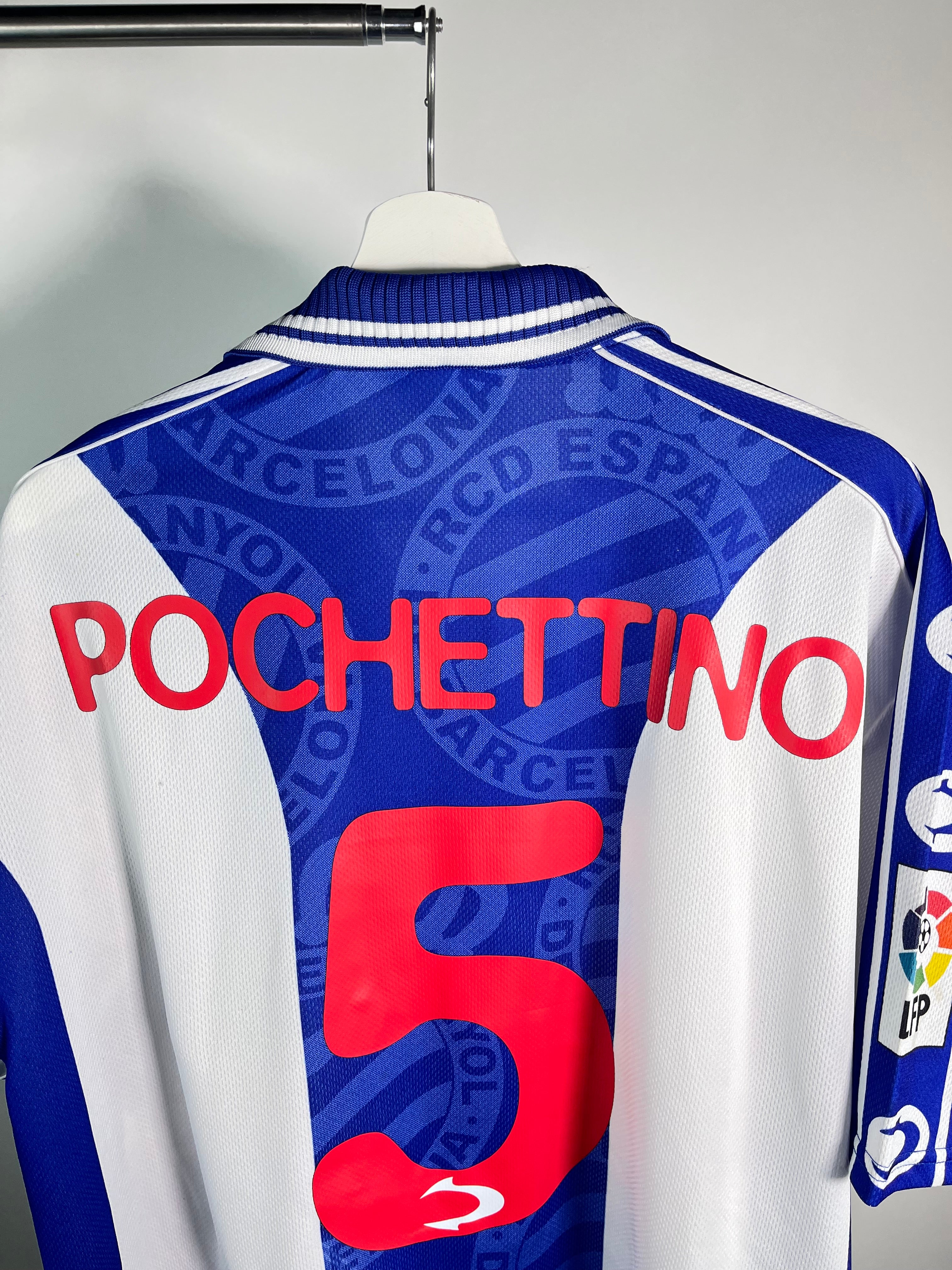 Jersey Espanyol de Barcelona Local 1999 2000 Mauricio Pochettino (L)