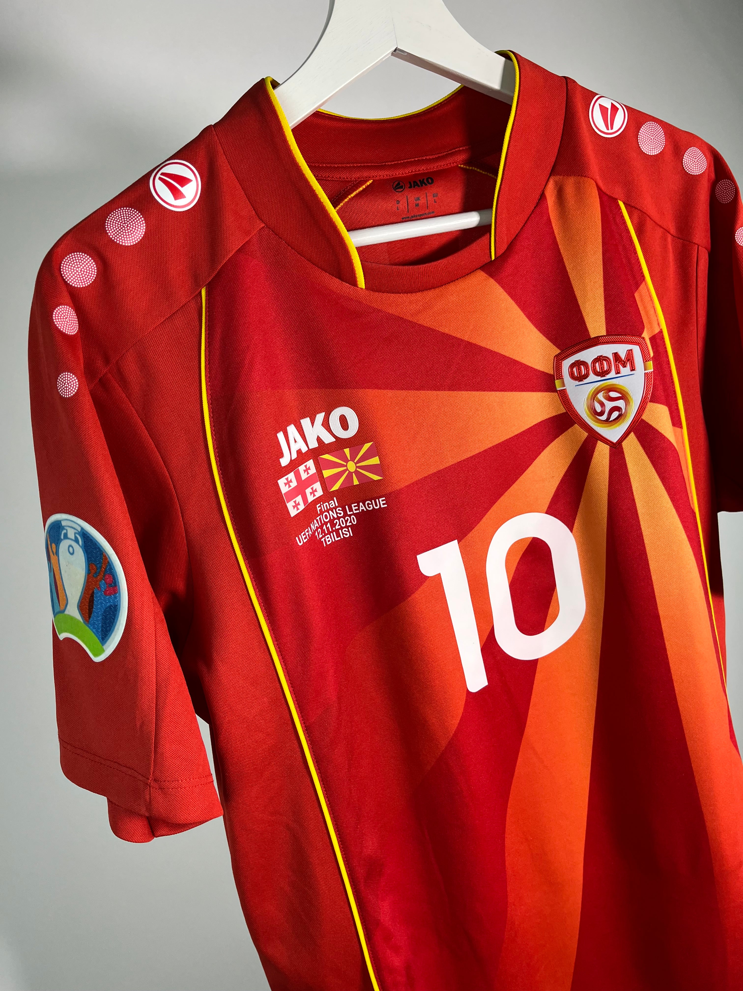 Jersey Macedonia del Norte Local 2022 2023 *Match Detail vs Georgia* Goran Pandev (L)