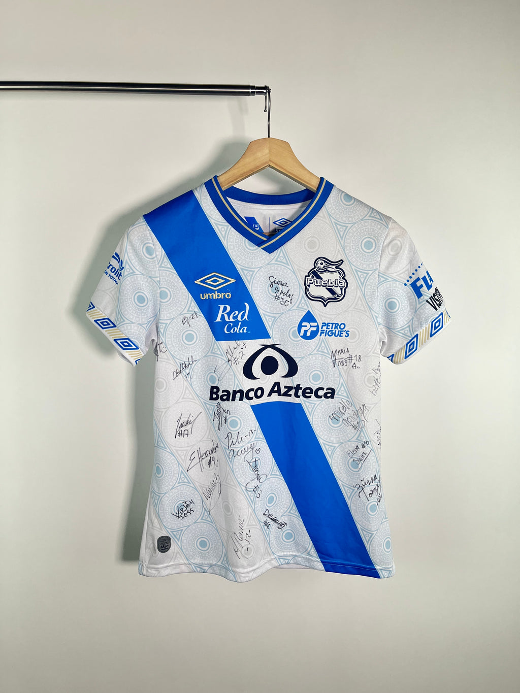 Jersey Puebla Local 2021 2022 Autografiado por Equipo Femenil (L niño)