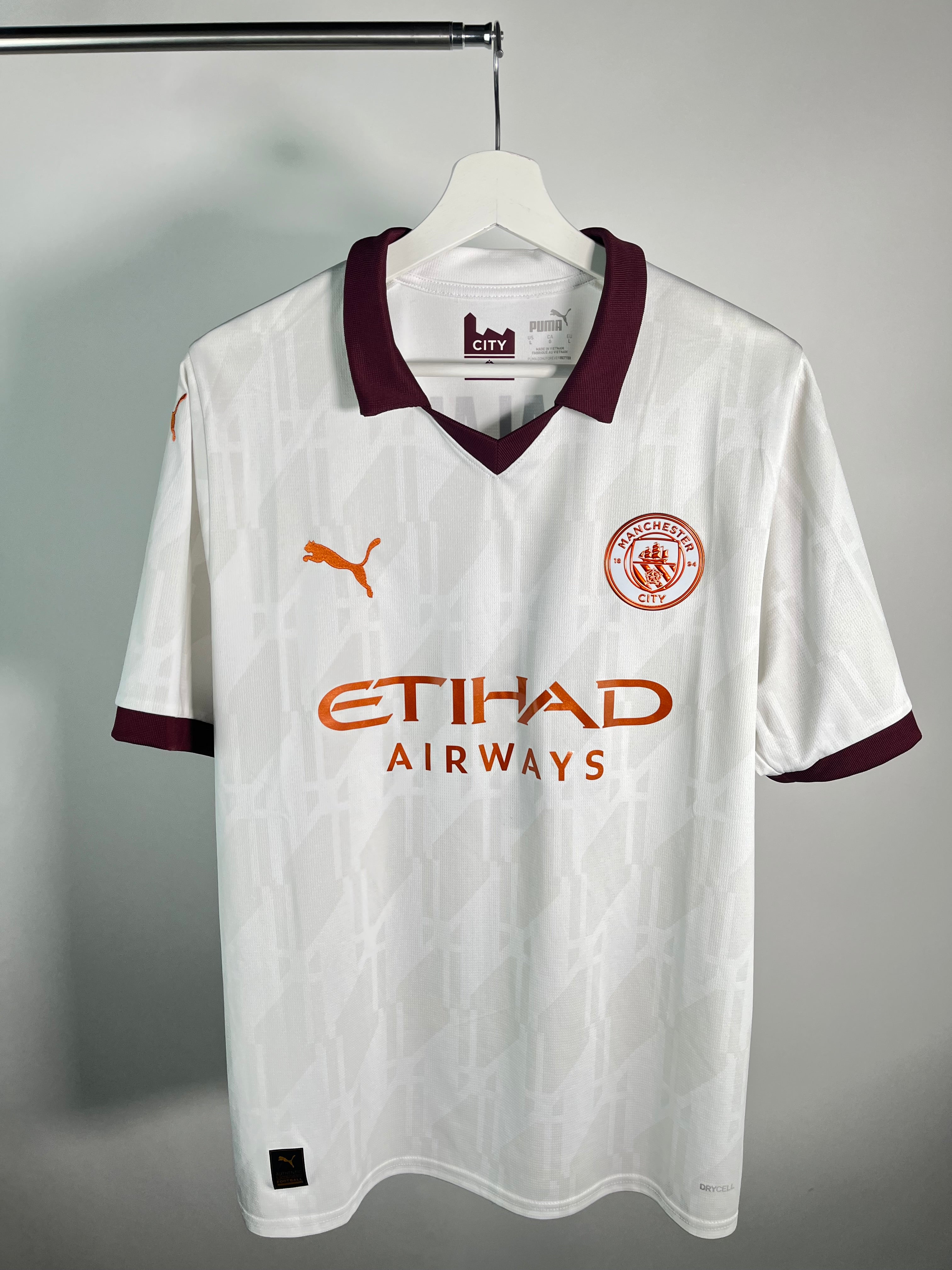 Jersey Manchester City Visita 2023 2024 Erling Braut Haaland (L)