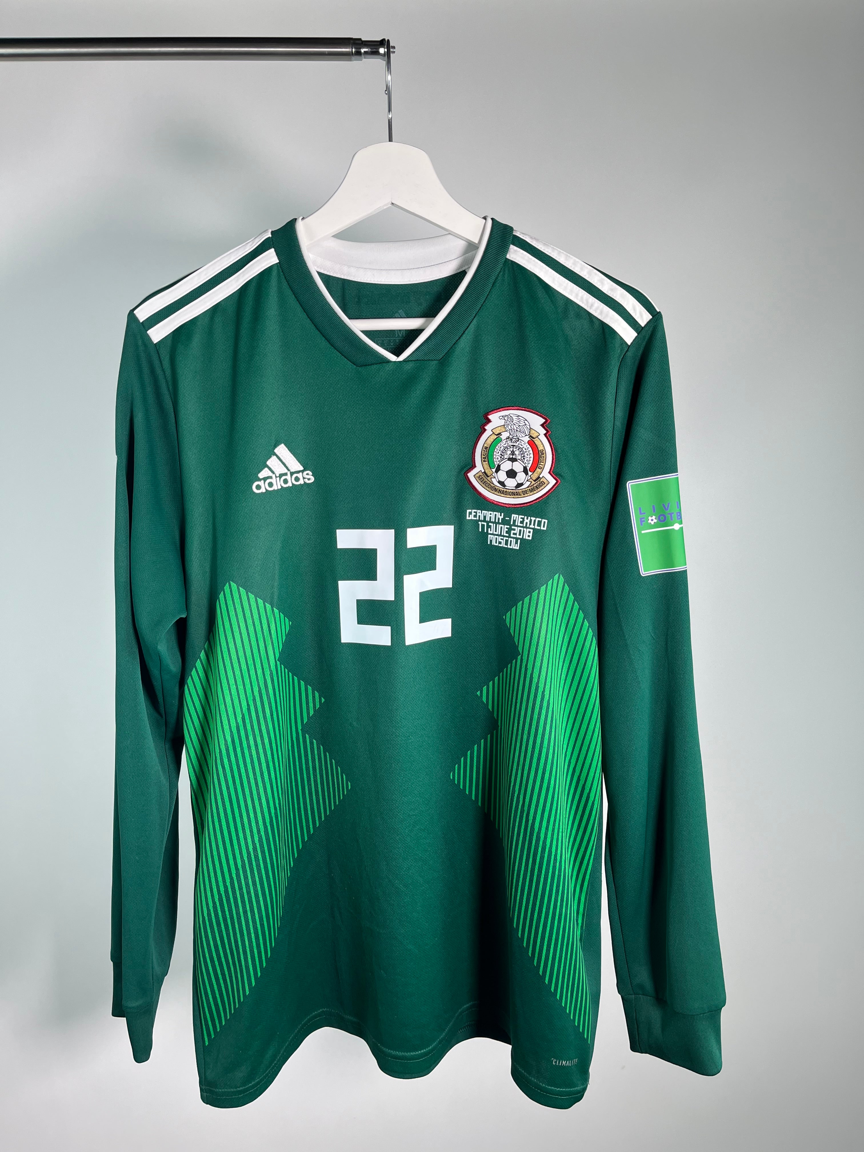 Jersey México Local 2018 2019 *Match Detail vs Alemania* Manga Larga Hirving Lozano (M)